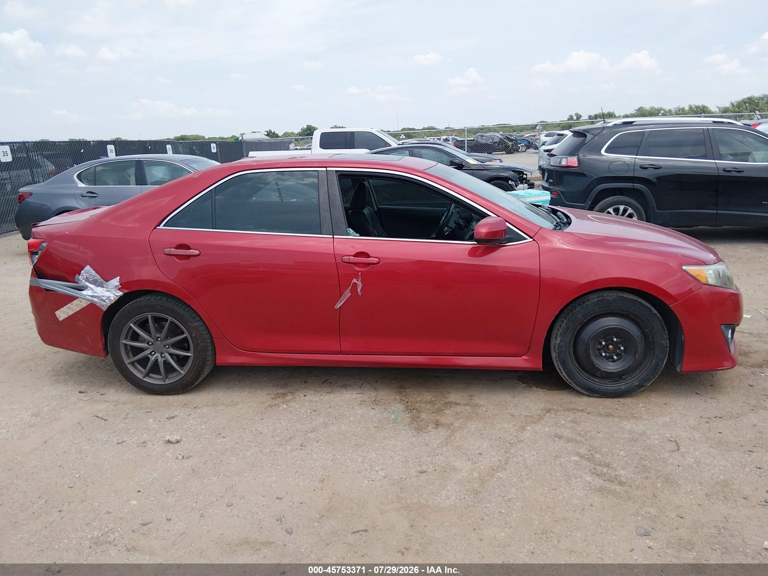 2012 Toyota Camry Se Red vin: 4T1BF1FK4CU616931