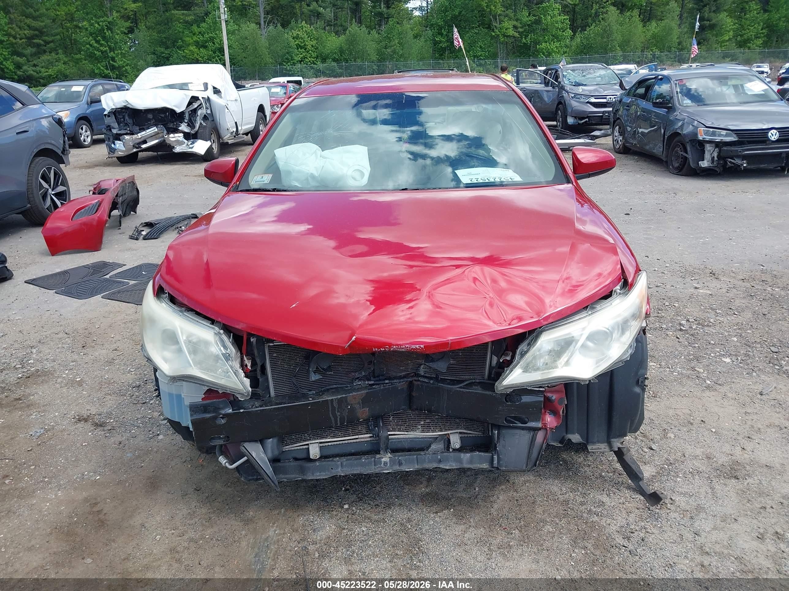2012 Toyota Camry Le Red vin: 4T1BF1FK4CU625399