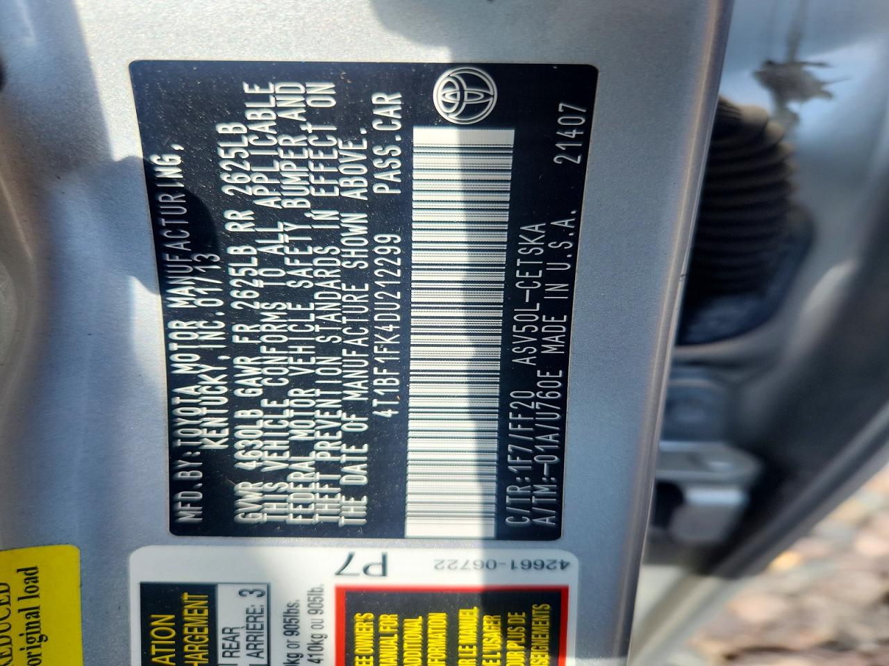 2013 Toyota Camry Se Silver vin: 4T1BF1FK4DU212299