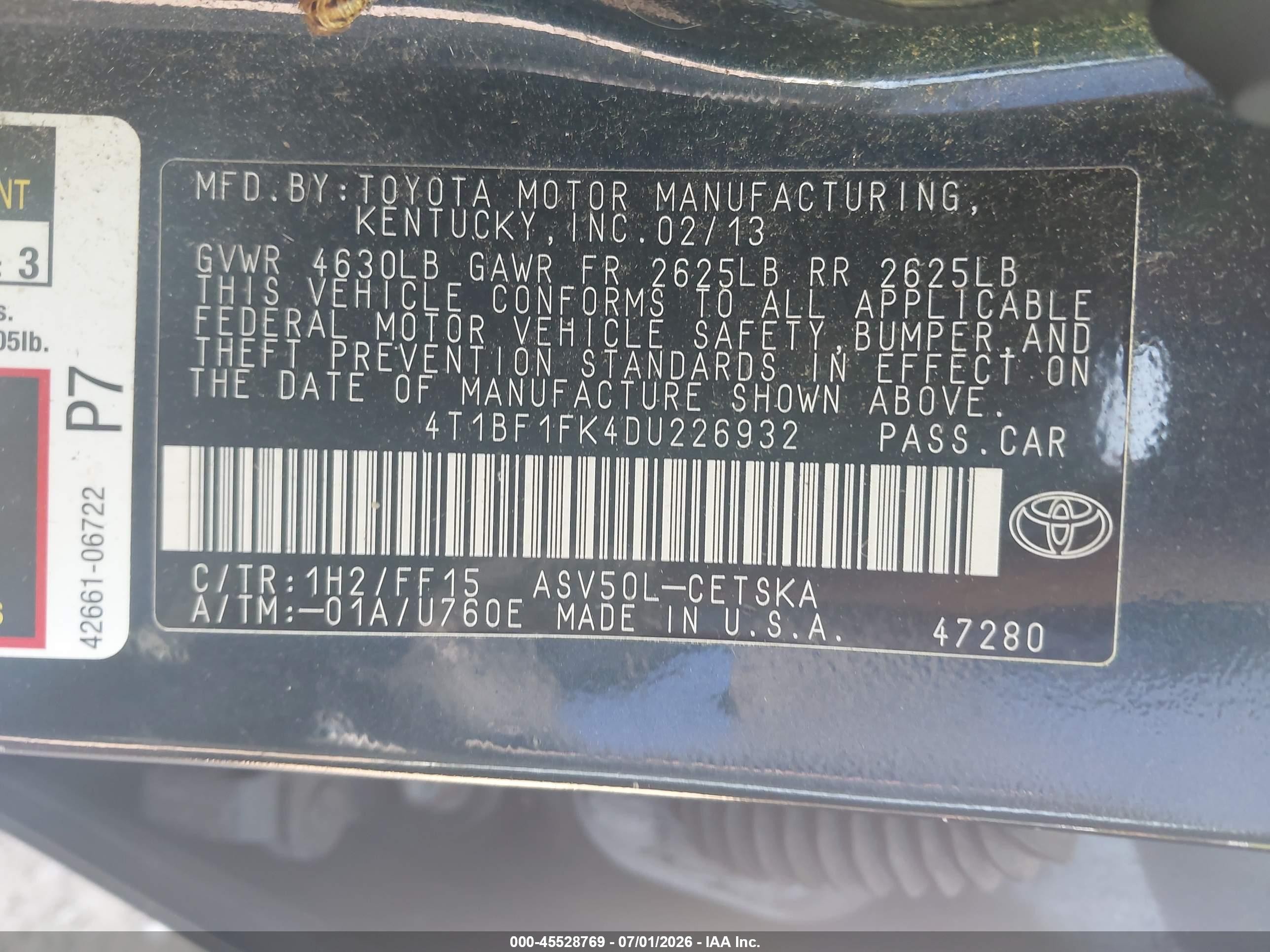 2013 Toyota Camry Se Black vin: 4T1BF1FK4DU226932