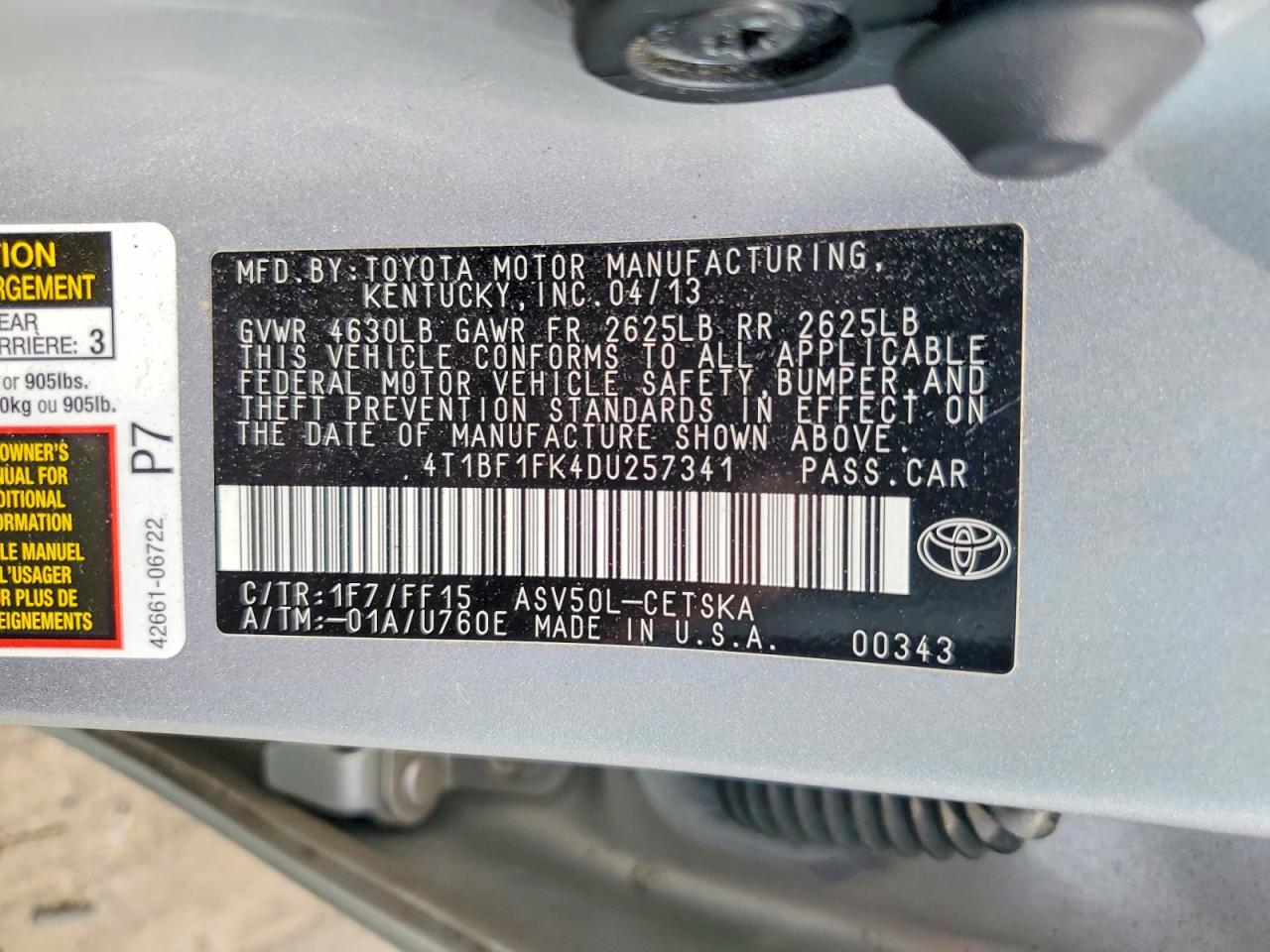 2013 Toyota Camry Se Silver vin: 4T1BF1FK4DU257341