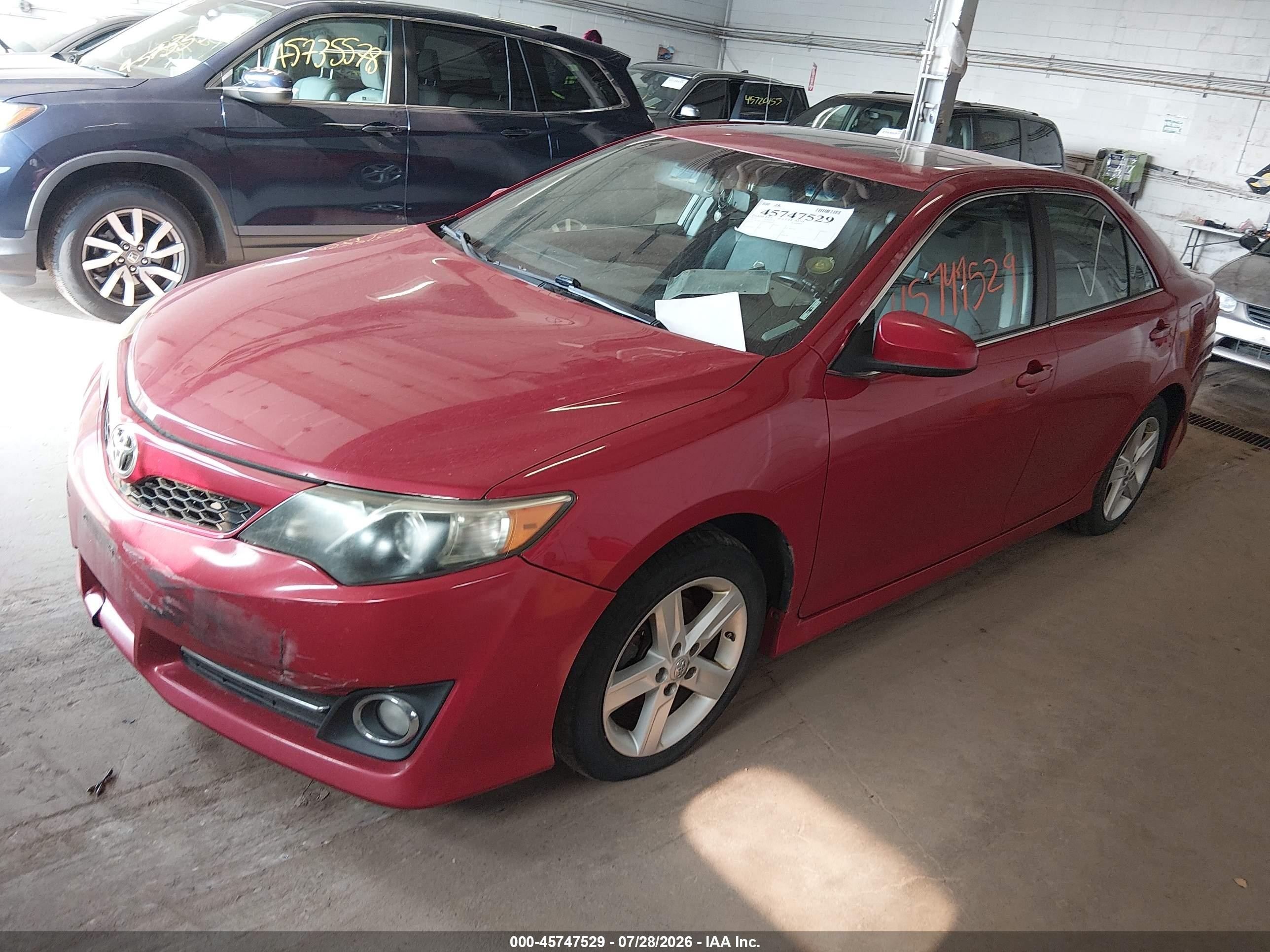 2013 Toyota Camry Se Red vin: 4T1BF1FK4DU668027