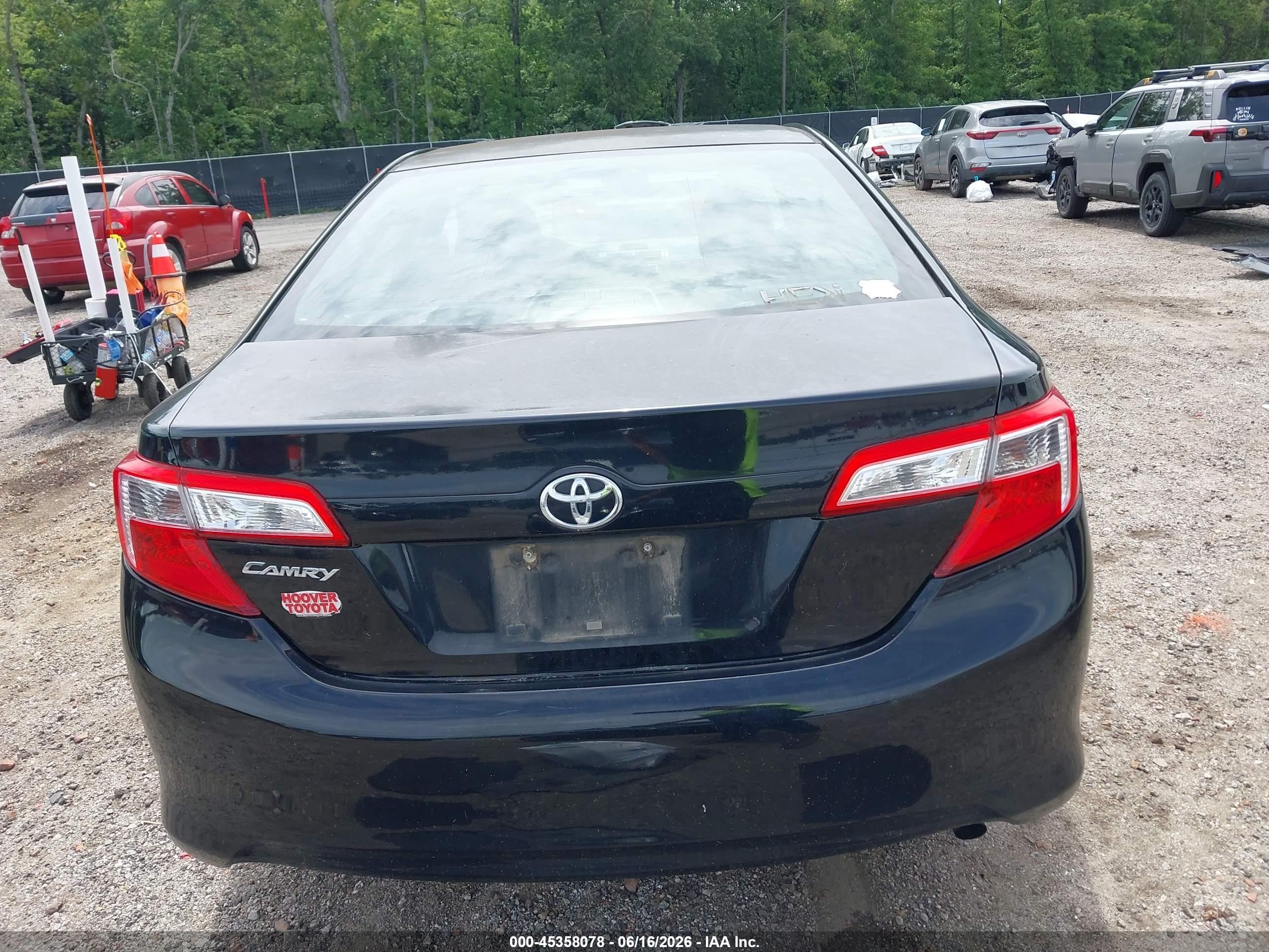 2013 Toyota Camry L Black vin: 4T1BF1FK4DU689024