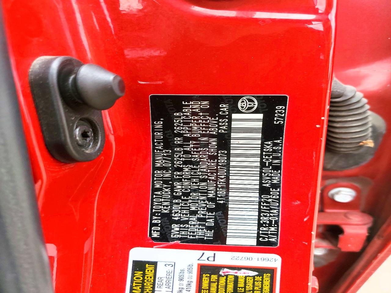 2013 Toyota Camry Se Red vin: 4T1BF1FK4DU719073
