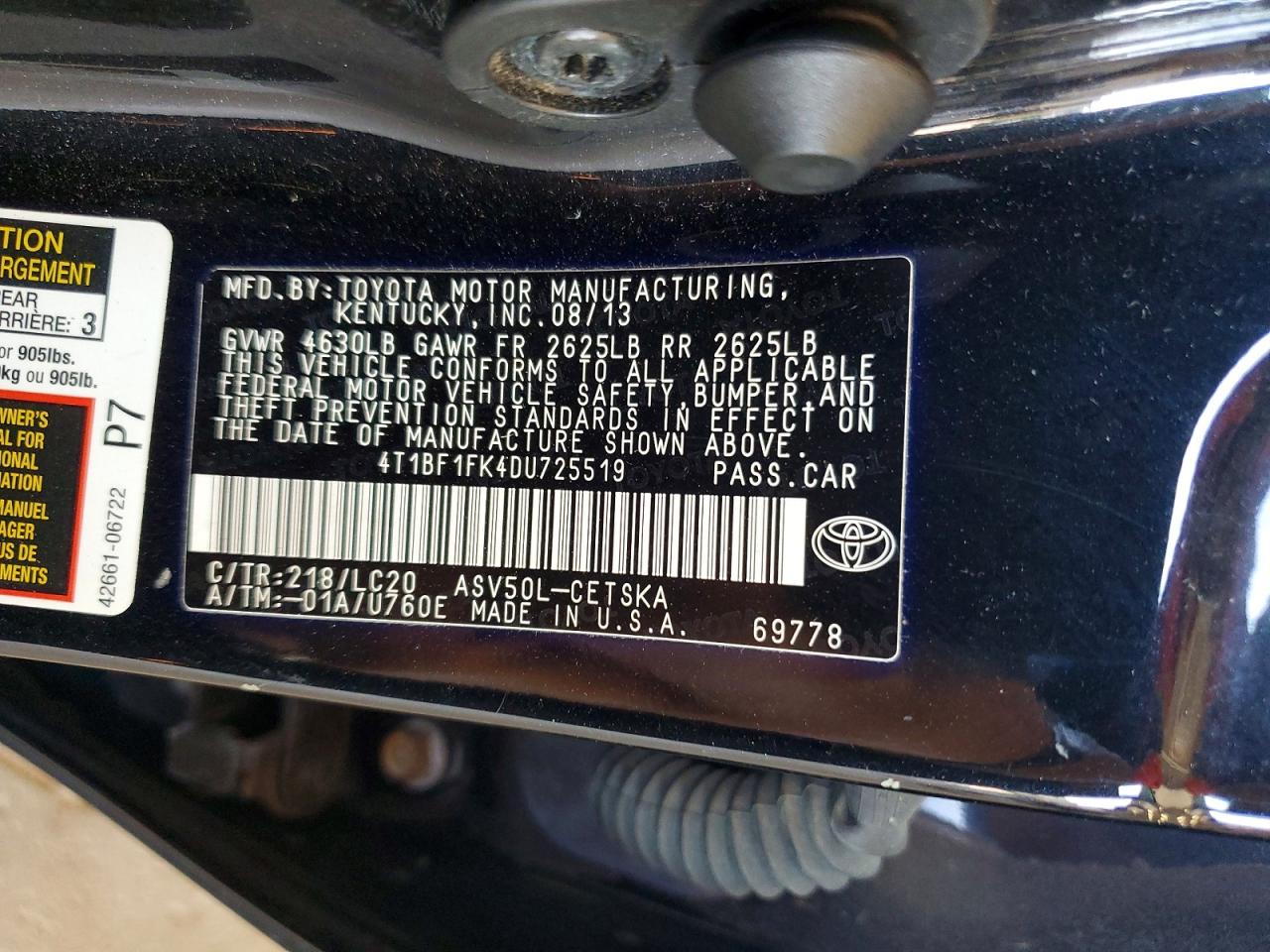 2013 Toyota Camry Se Black vin: 4T1BF1FK4DU725519