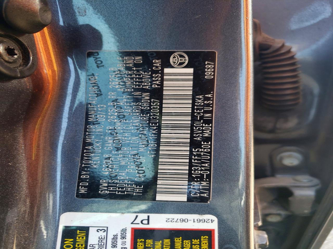 2014 Toyota Camry Se Gray vin: 4T1BF1FK4EU320357