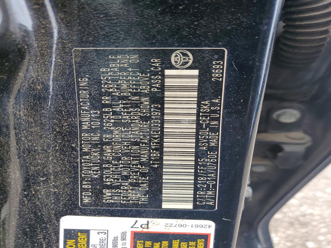2014 Toyota Camry Se Black vin: 4T1BF1FK4EU331973