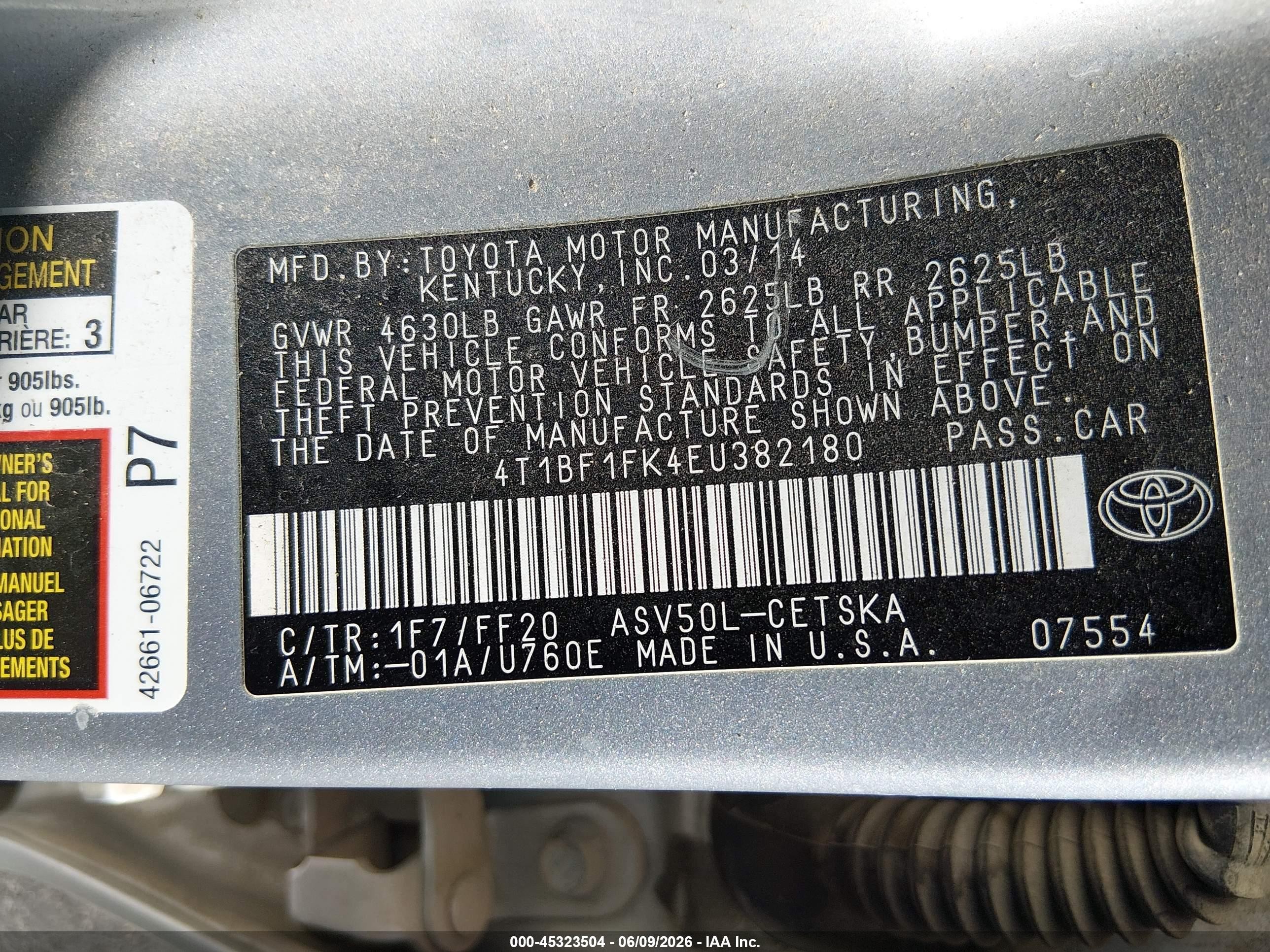 2014 Toyota Camry Se Silver vin: 4T1BF1FK4EU382180