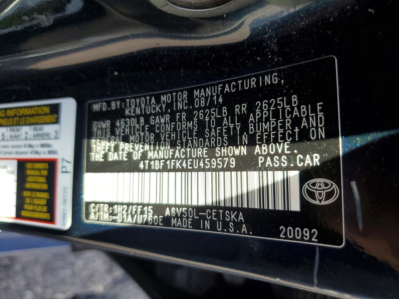 2014 Toyota Camry Se Blue vin: 4T1BF1FK4EU459579