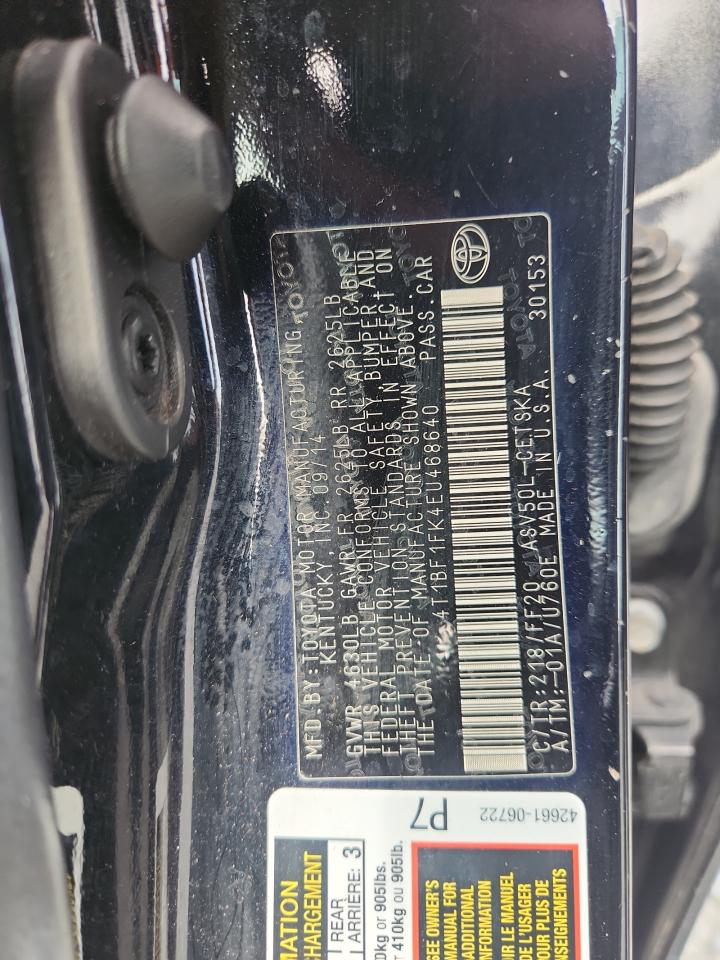 2014 Toyota Camry Se Черный vin: 4T1BF1FK4EU468640