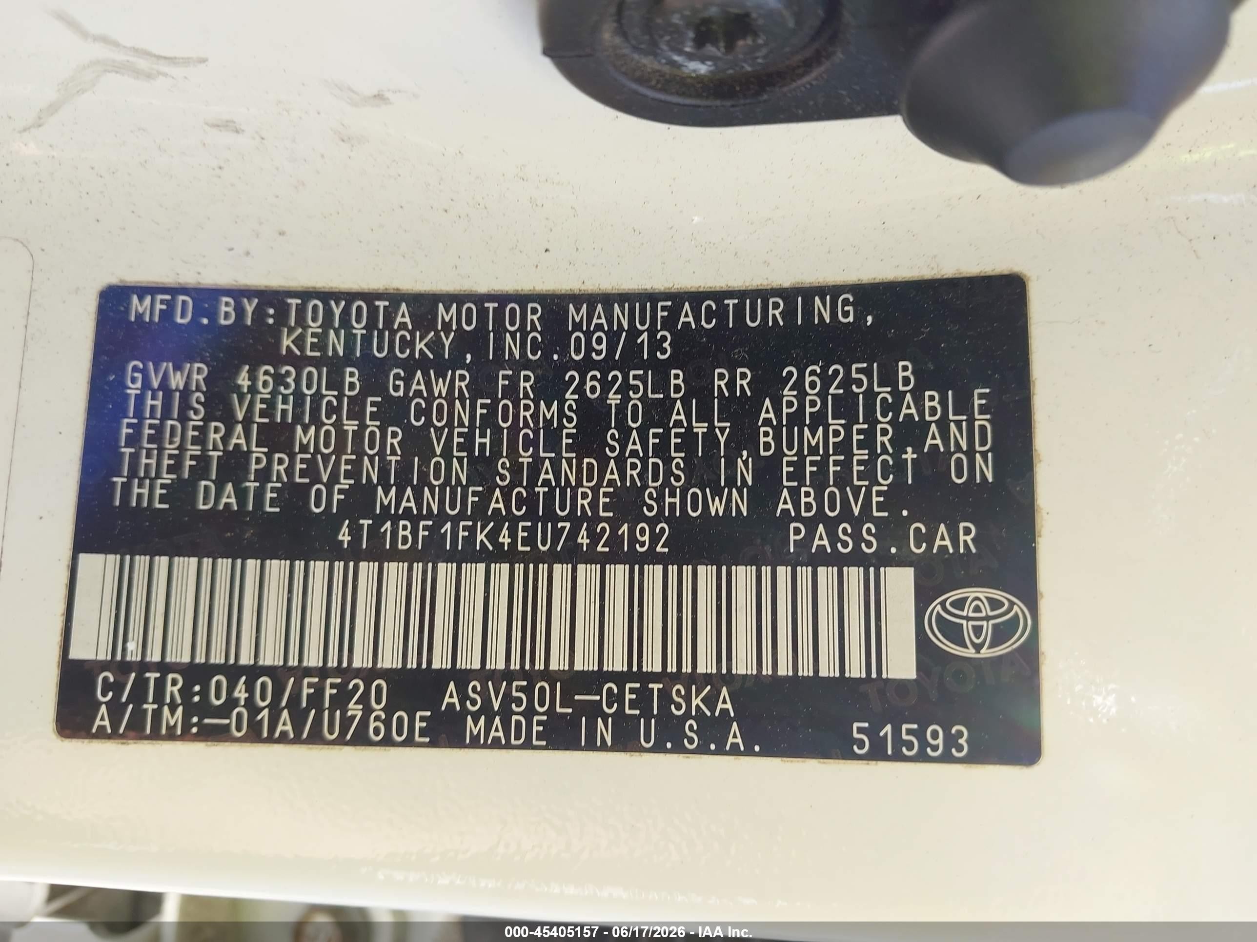 2014 Toyota Camry Se White vin: 4T1BF1FK4EU742192