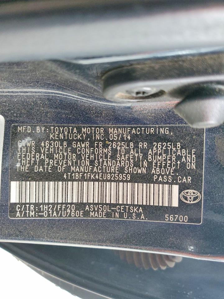 2014 Toyota Camry Se Sport Blue vin: 4T1BF1FK4EU825959