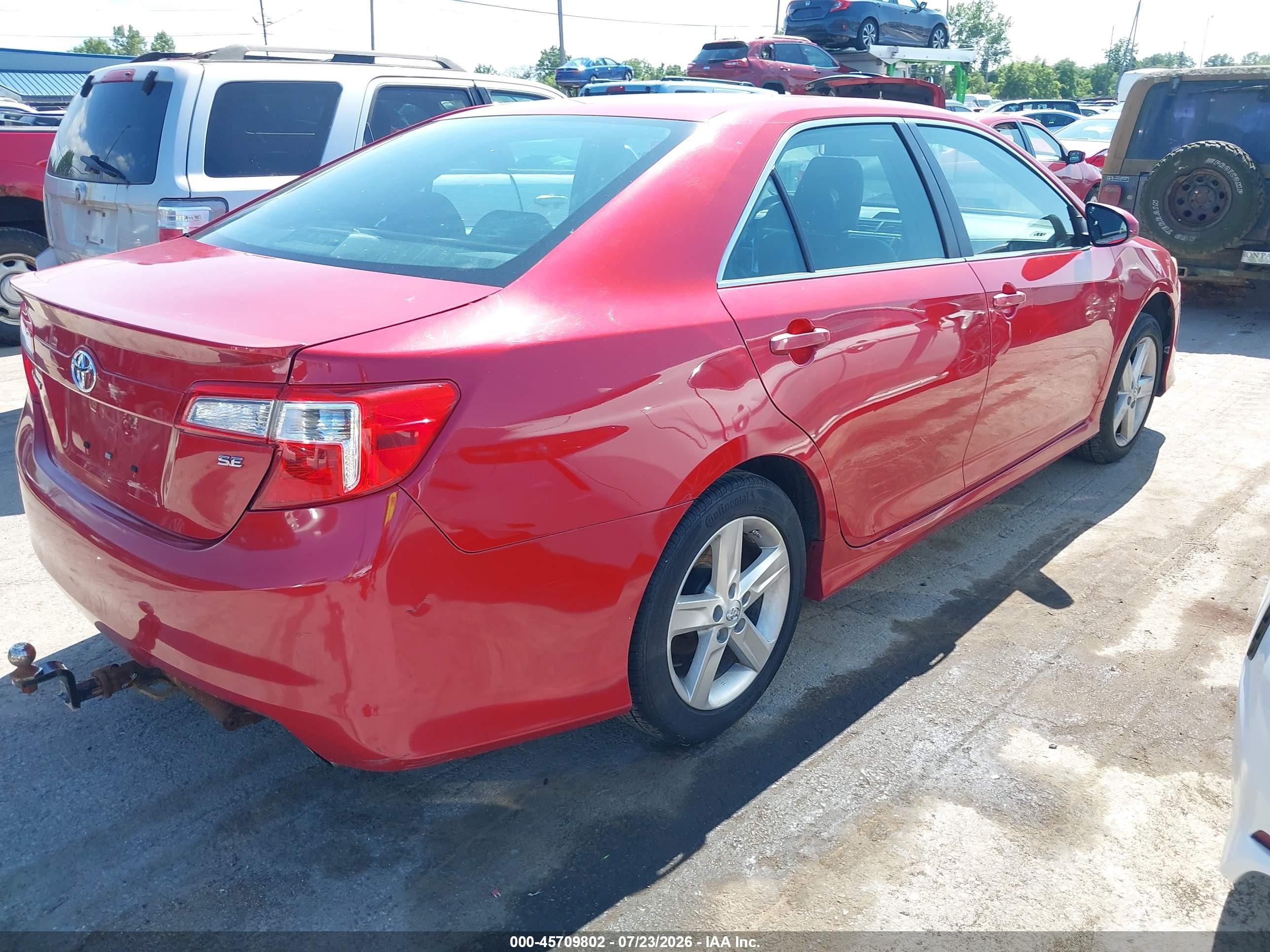 2014 Toyota Camry Se Red vin: 4T1BF1FK4EU828411