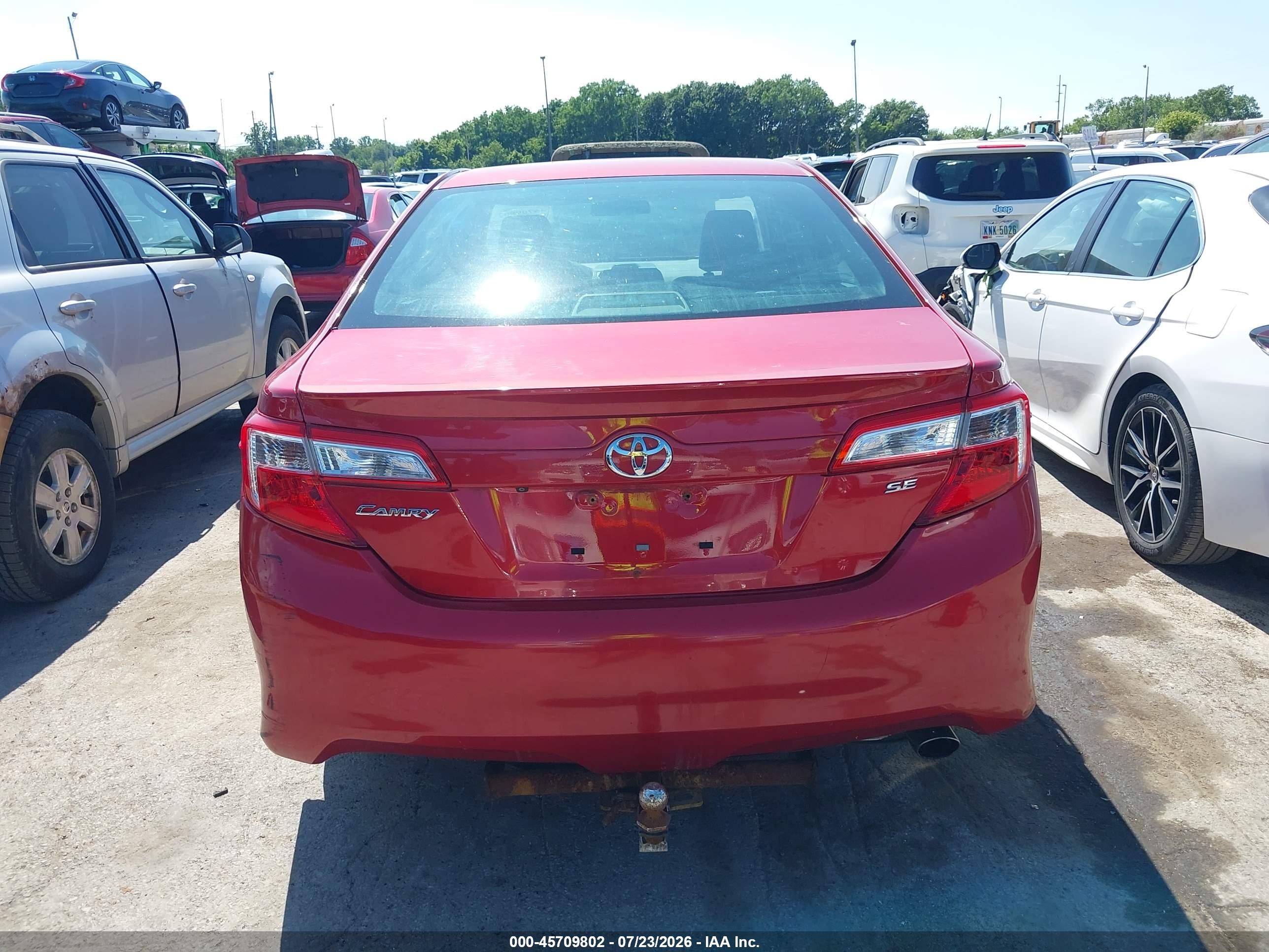 2014 Toyota Camry Se Red vin: 4T1BF1FK4EU828411