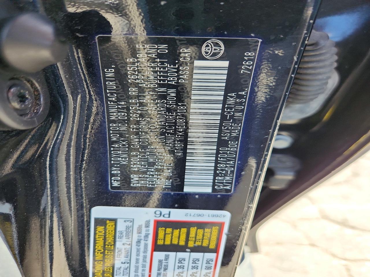 2014 Toyota Camry Le Черный vin: 4T1BF1FK4EU871081