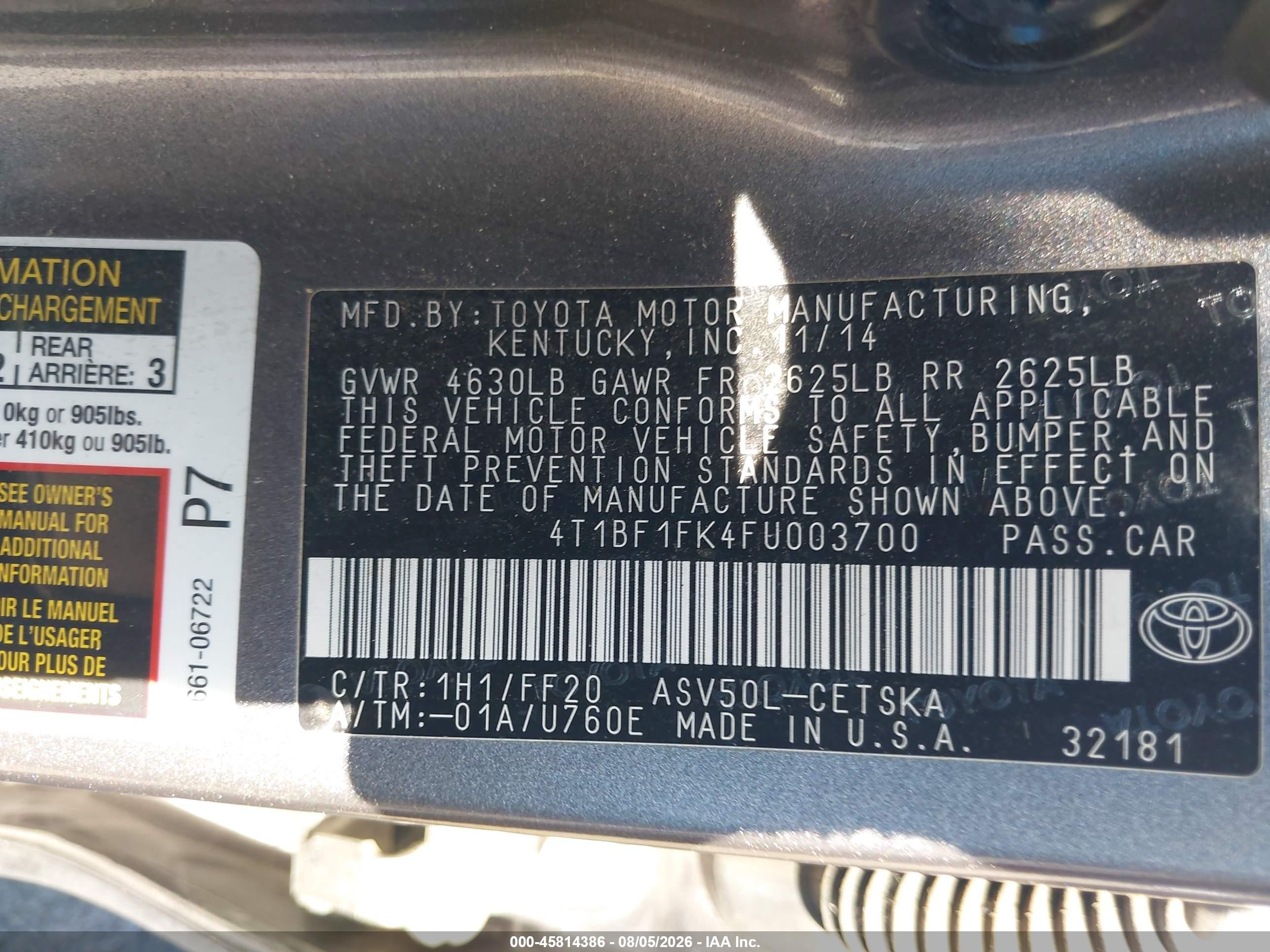 2015 Toyota Camry Se Brown vin: 4T1BF1FK4FU003700