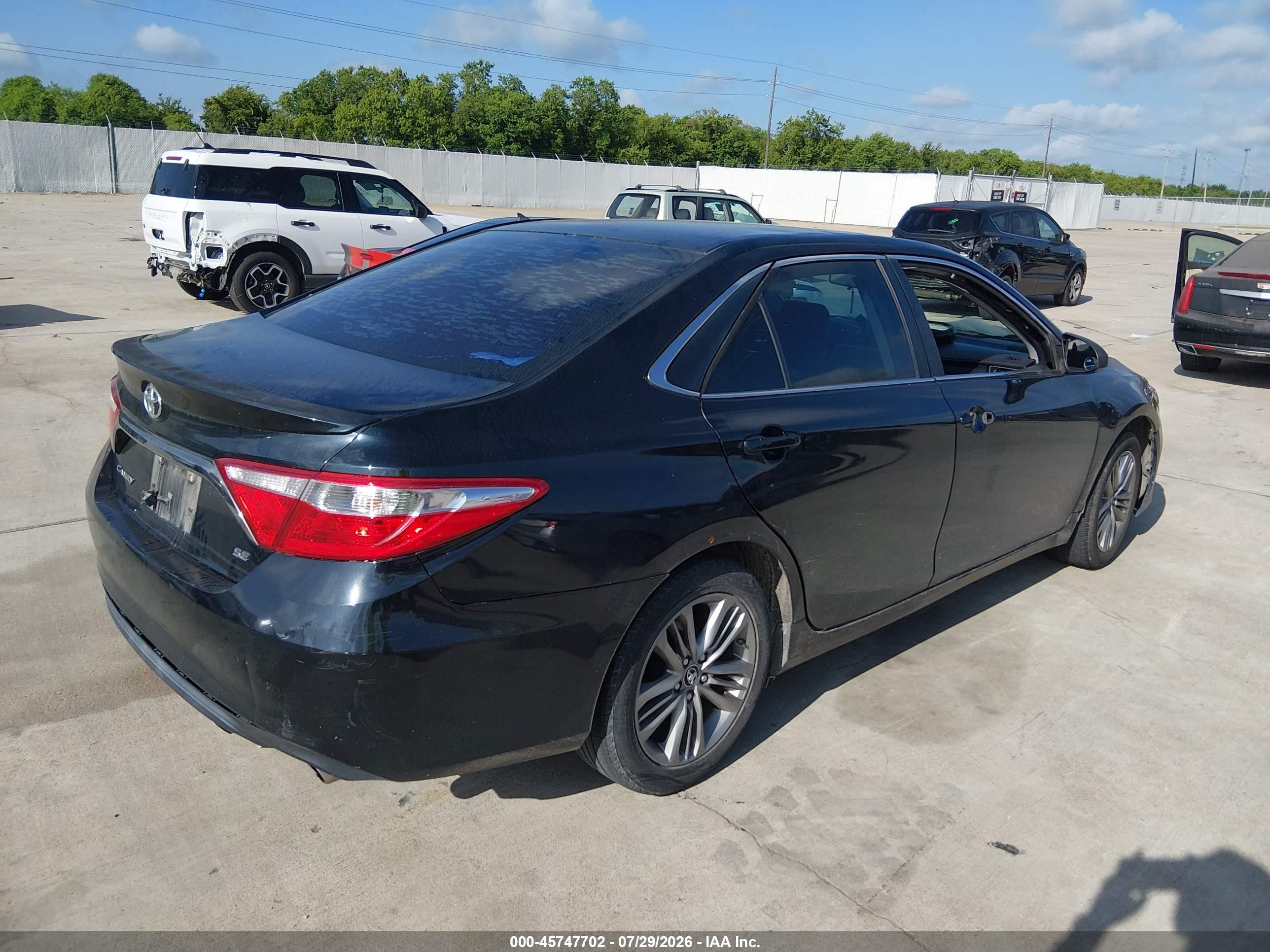 2015 Toyota Camry Se Black vin: 4T1BF1FK4FU024739