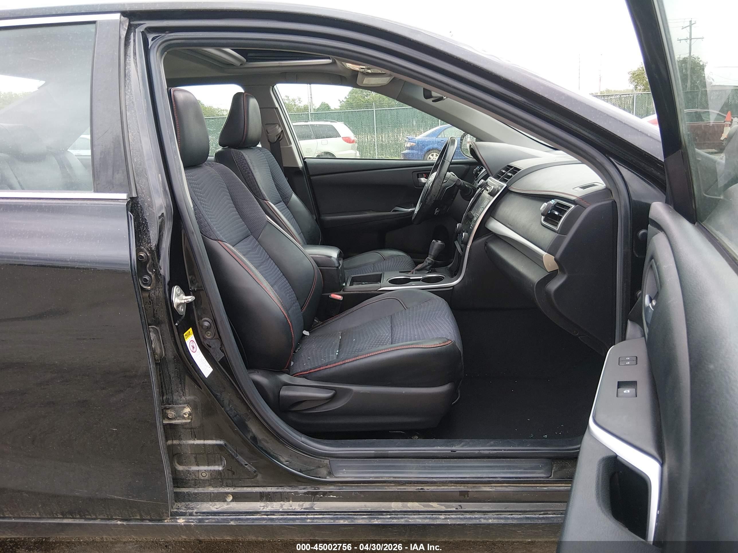 2015 Toyota Camry Se Black vin: 4T1BF1FK4FU057322