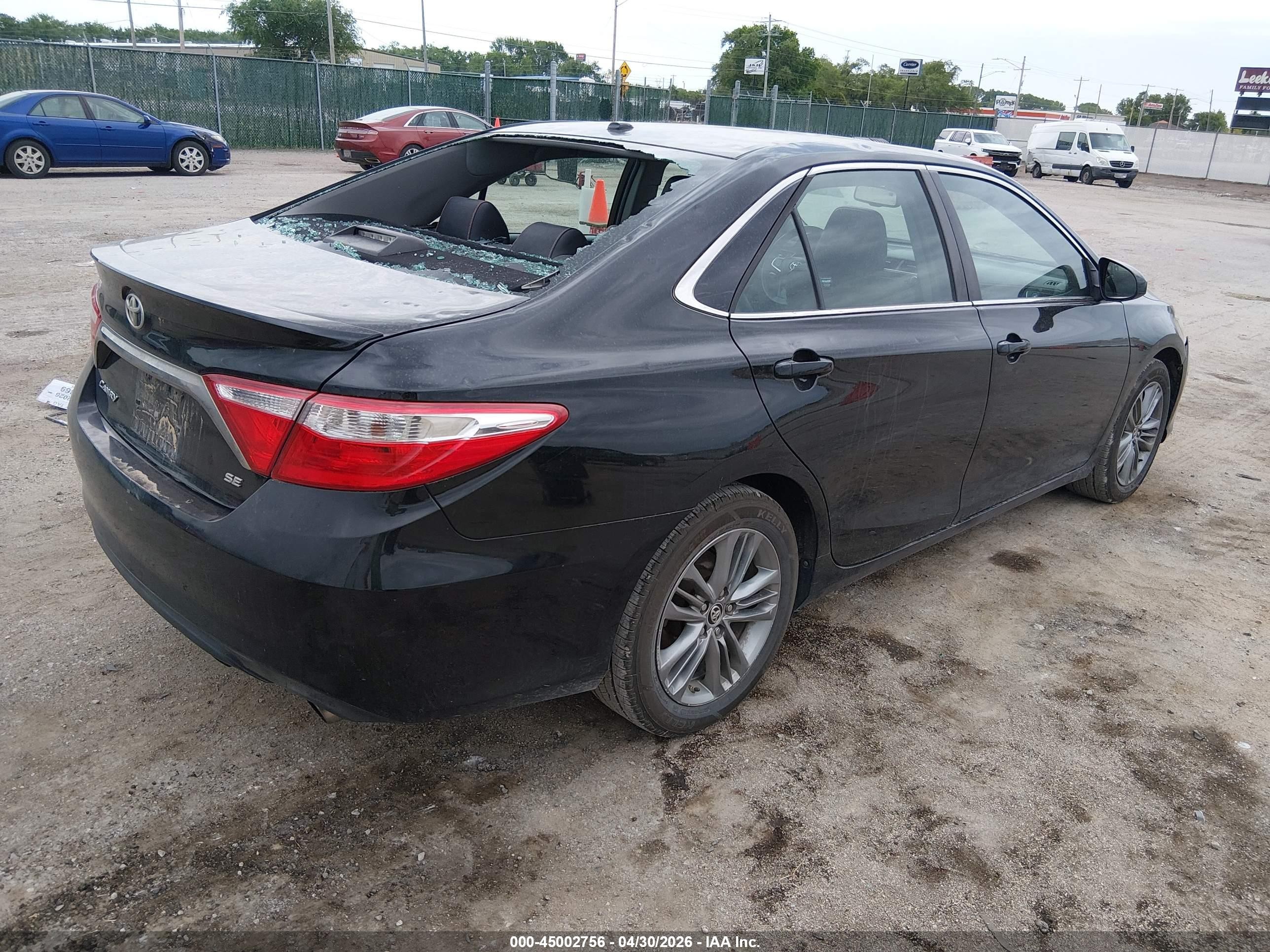 2015 Toyota Camry Se Black vin: 4T1BF1FK4FU057322