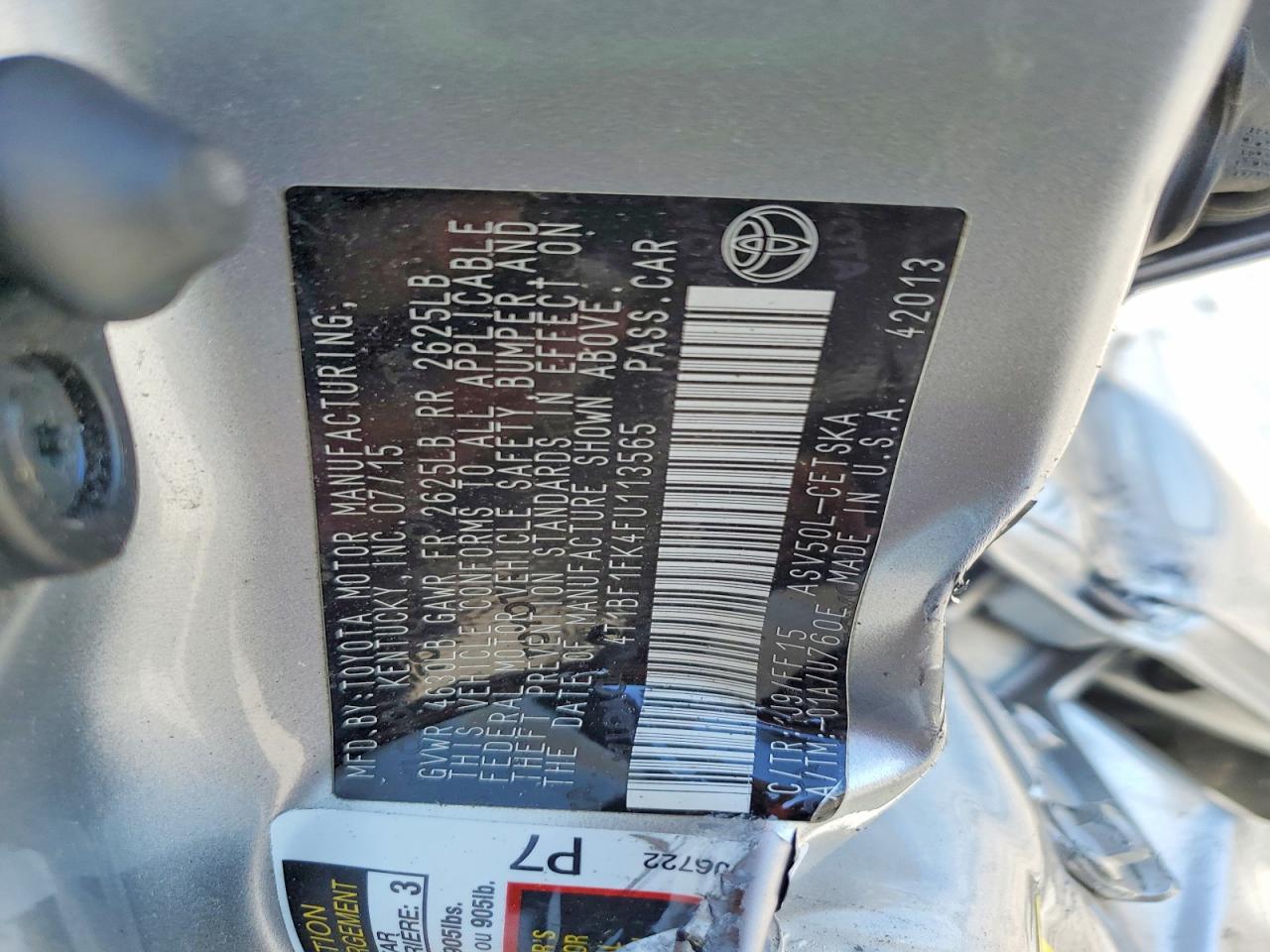2015 Toyota Camry Se Silver vin: 4T1BF1FK4FU113565