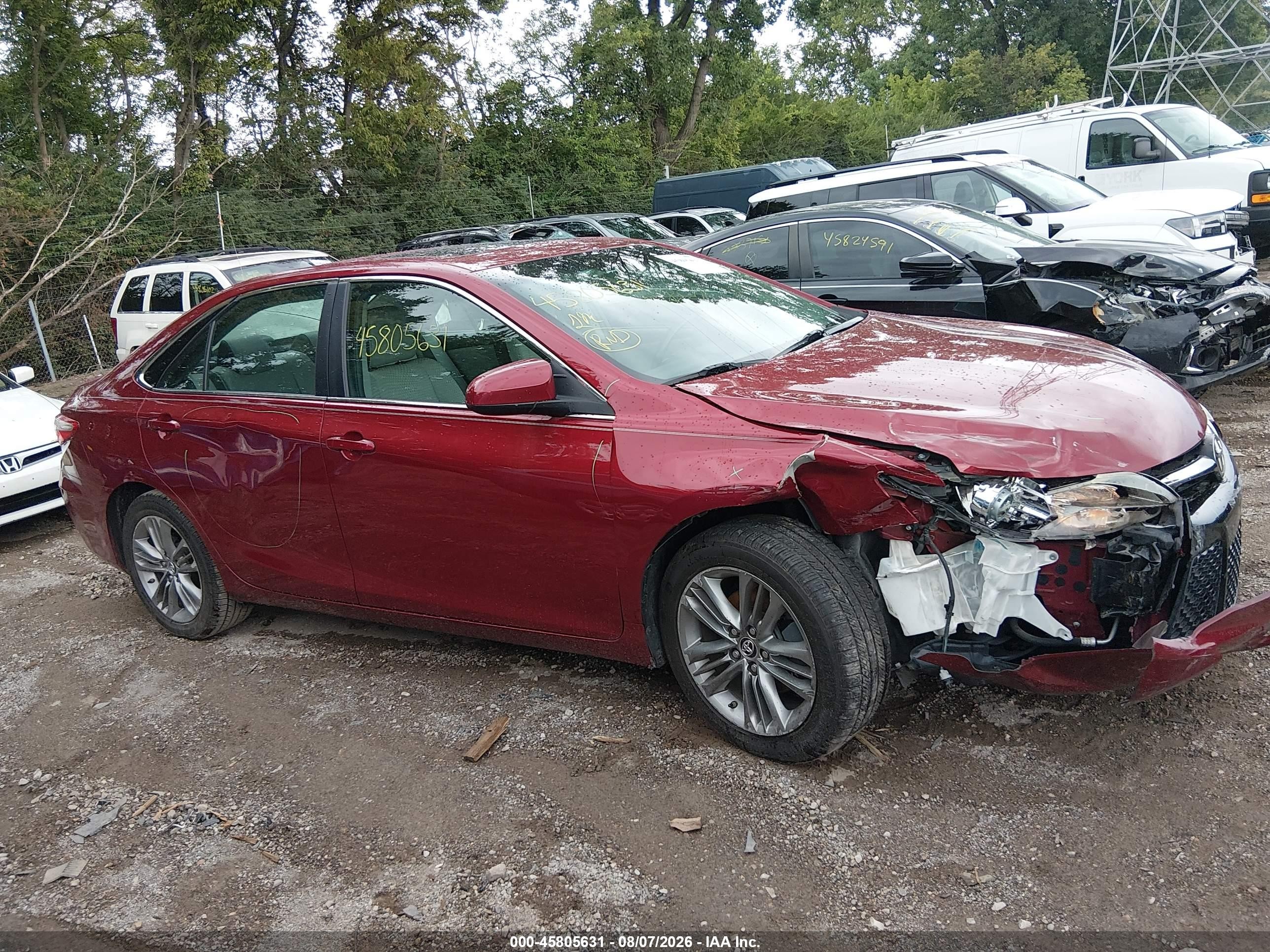2015 Toyota Camry Se Burgundy vin: 4T1BF1FK4FU910396