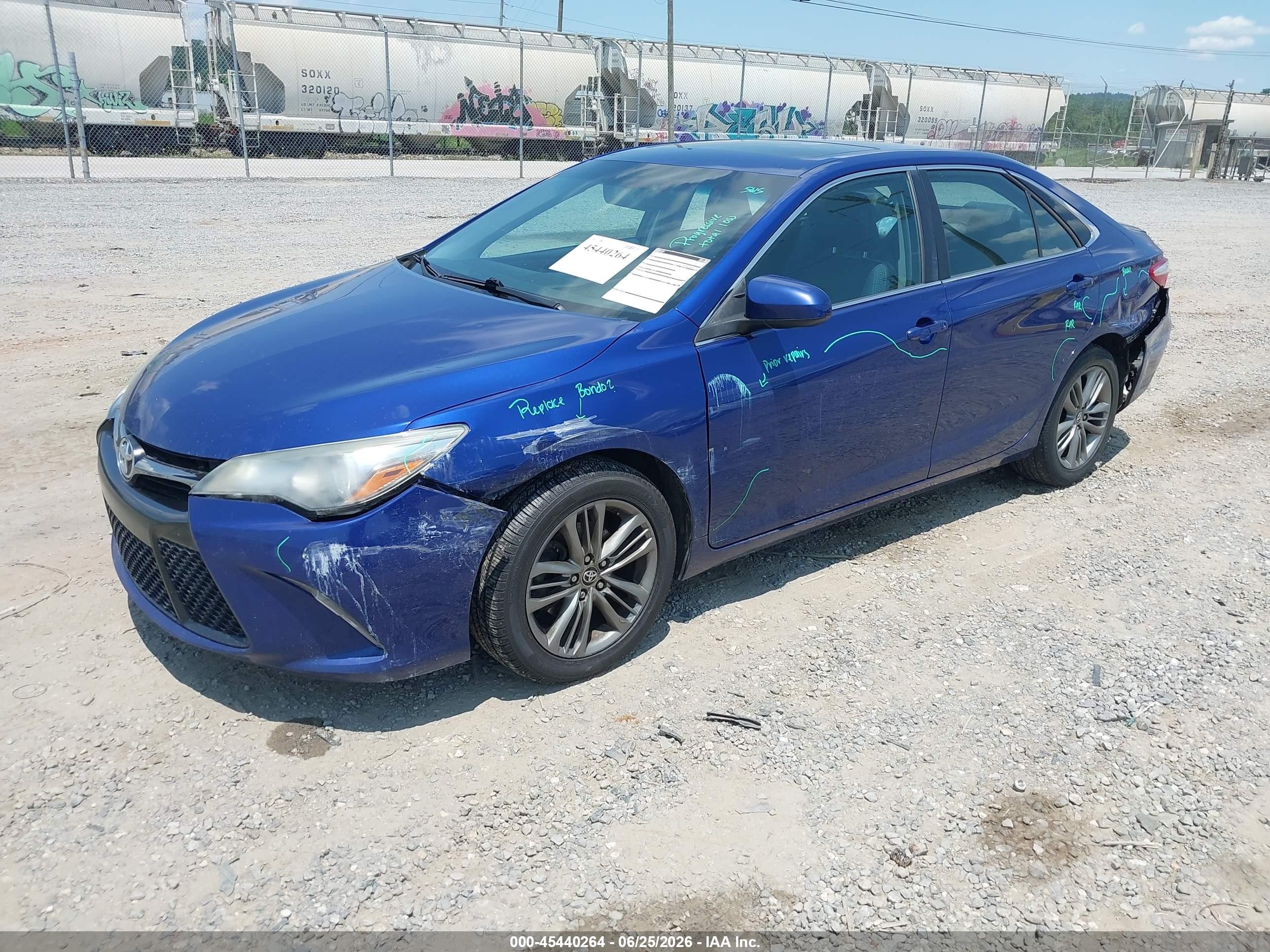 2015 Toyota Camry Se Blue vin: 4T1BF1FK4FU990301