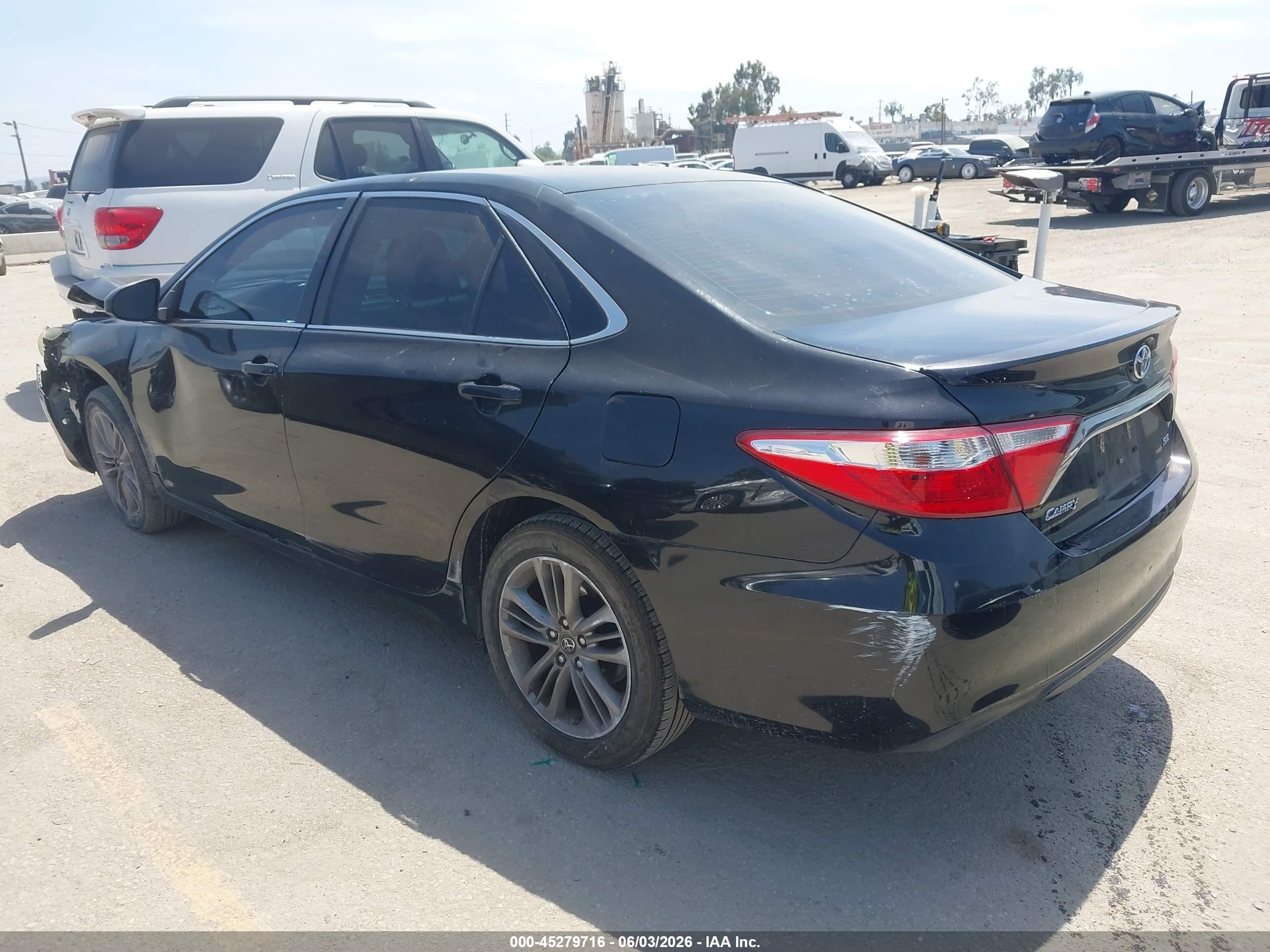 2016 Toyota Camry Se Black vin: 4T1BF1FK4GU582429
