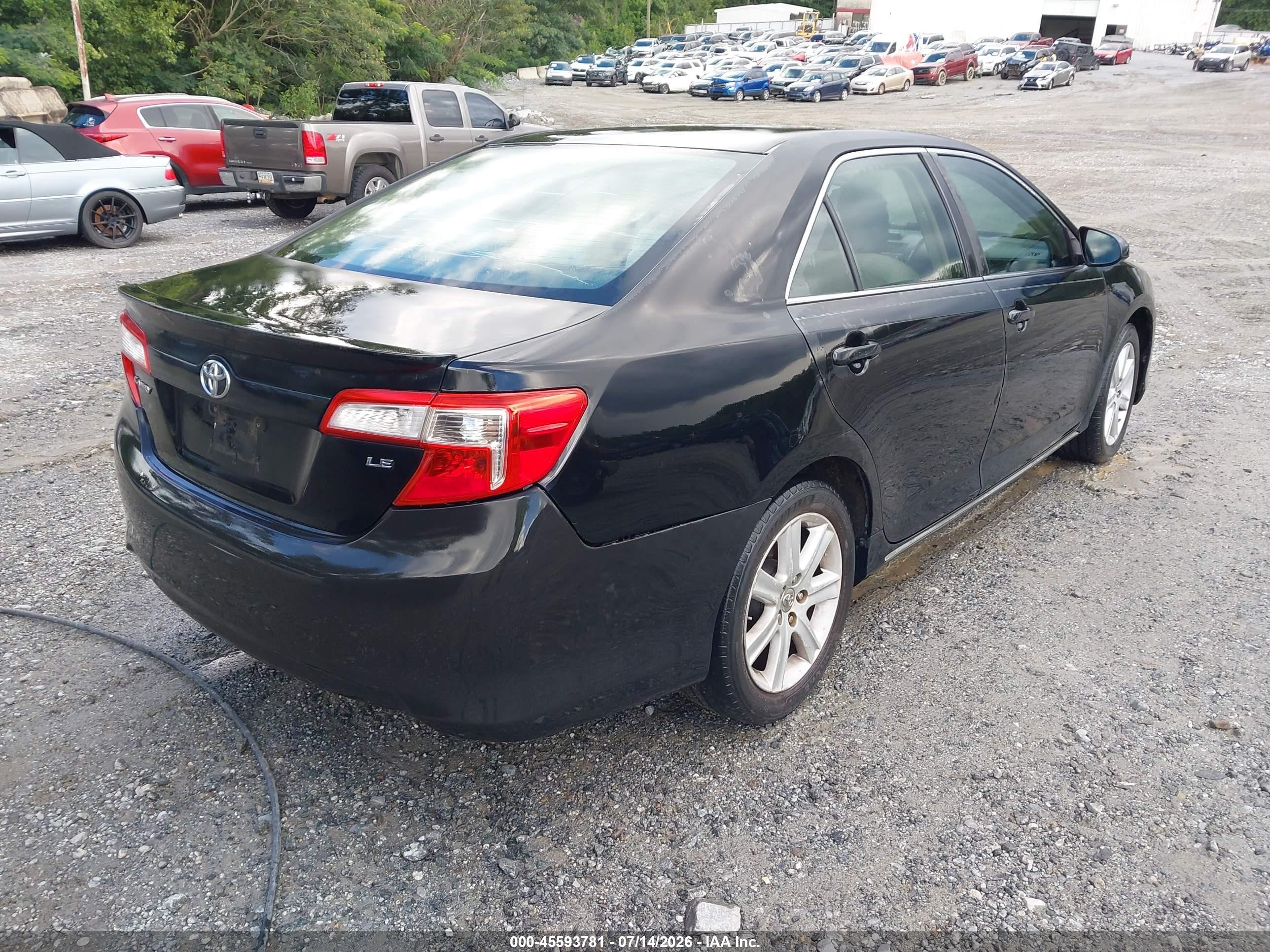2012 Toyota Camry Le Black vin: 4T1BF1FK5CU006259