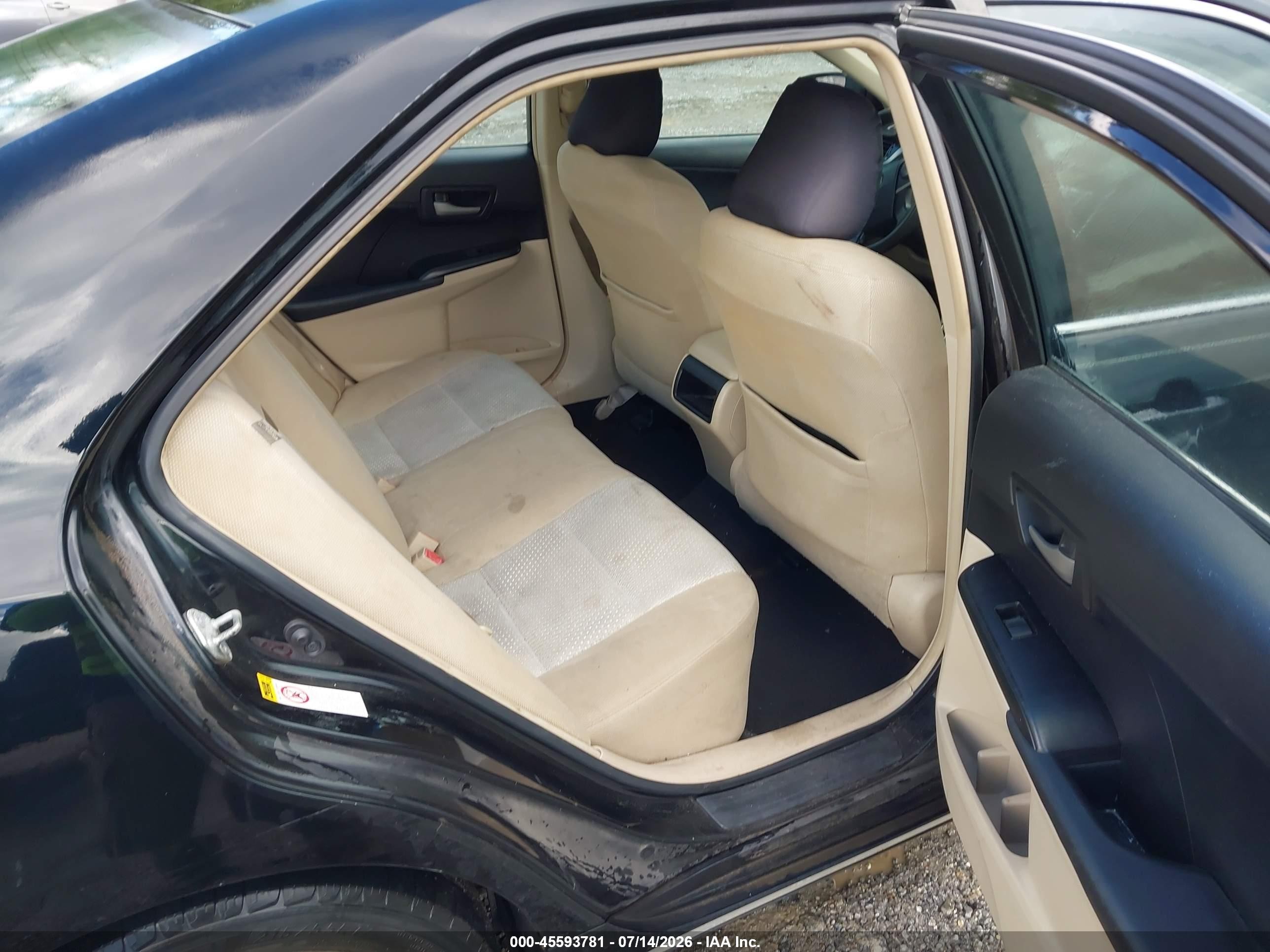 2012 Toyota Camry Le Black vin: 4T1BF1FK5CU006259