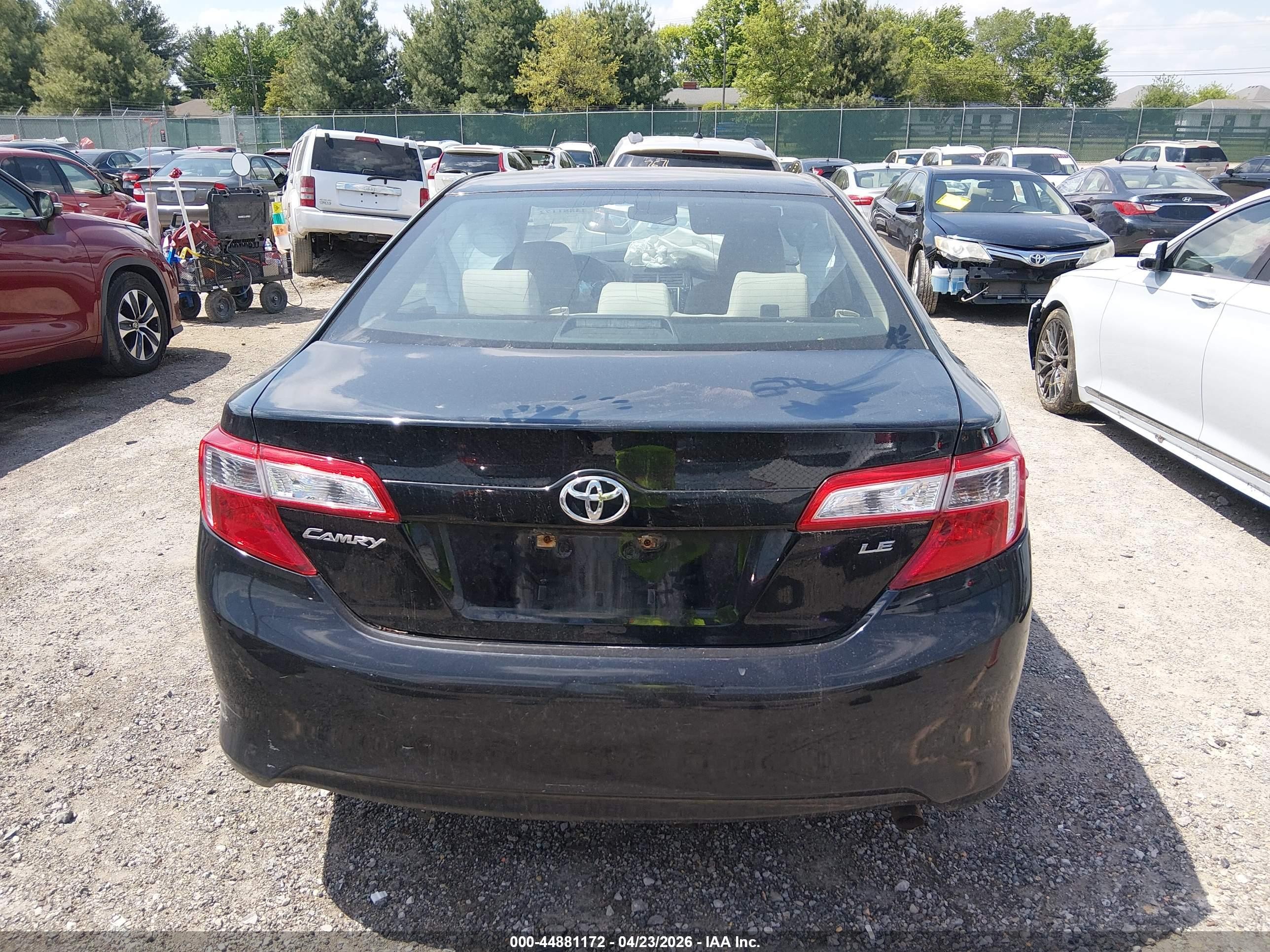 2012 Toyota Camry Le Black vin: 4T1BF1FK5CU012224