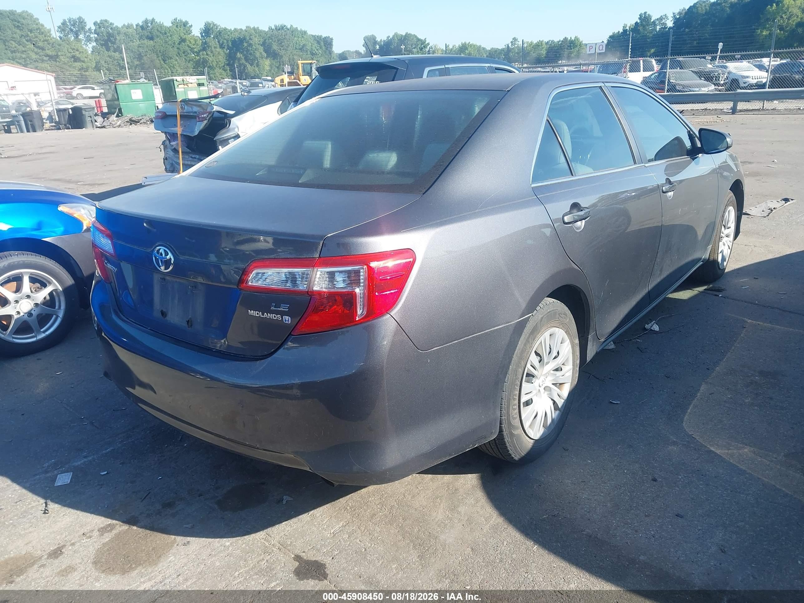 2012 Toyota Camry Le Gray vin: 4T1BF1FK5CU024762