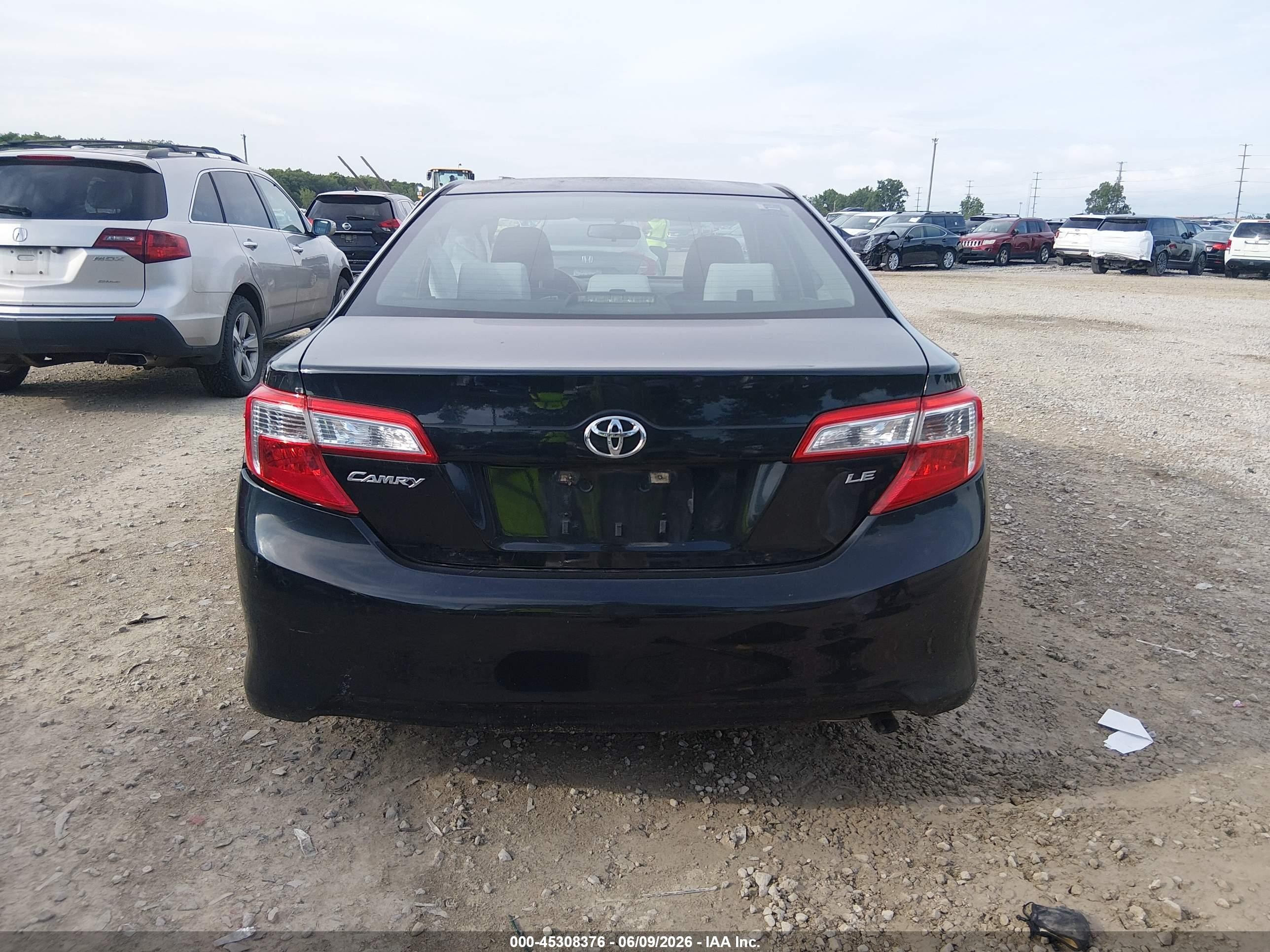 2012 Toyota Camry Le Black vin: 4T1BF1FK5CU031422