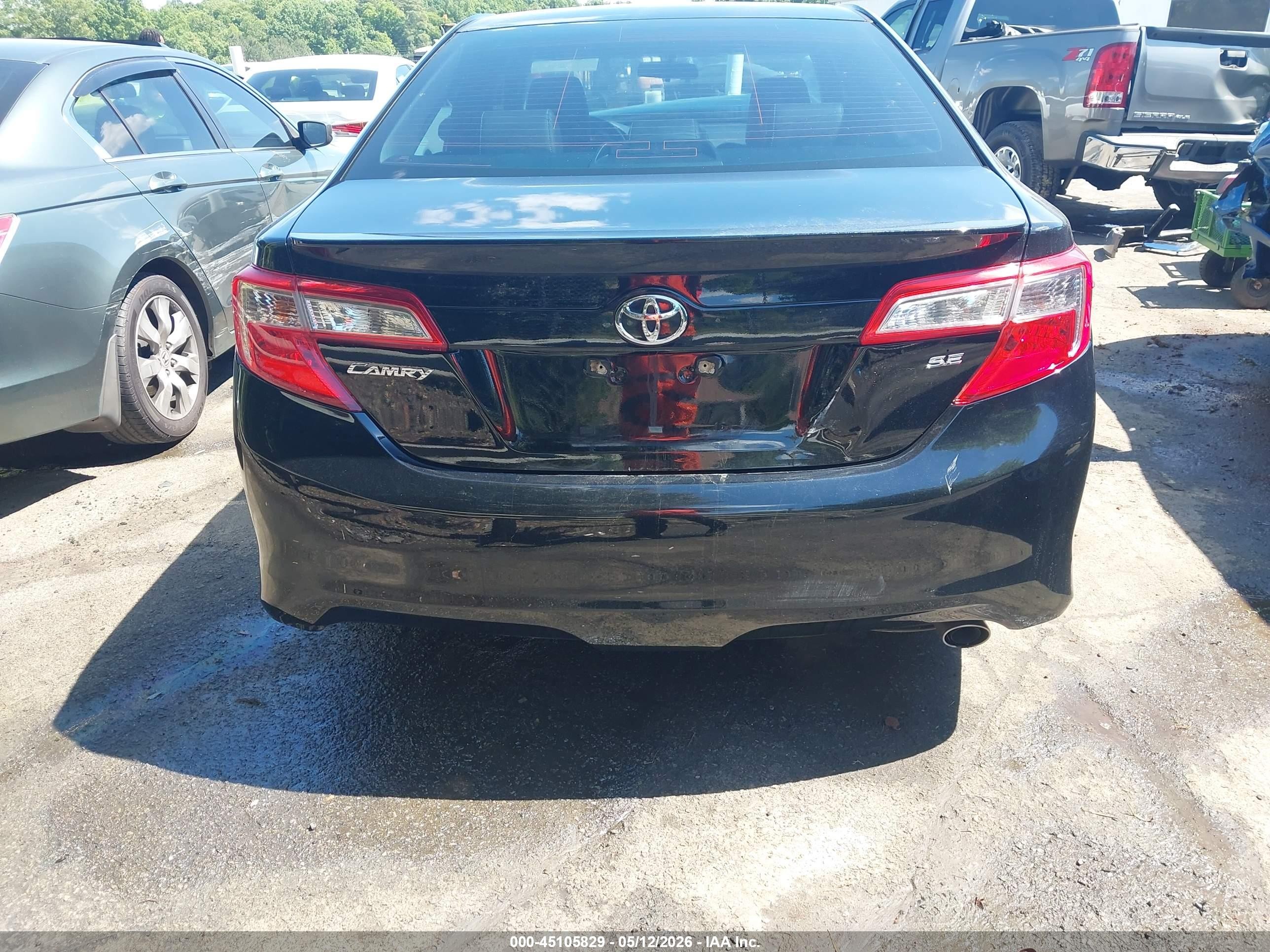 2012 Toyota Camry Se Черный vin: 4T1BF1FK5CU056403