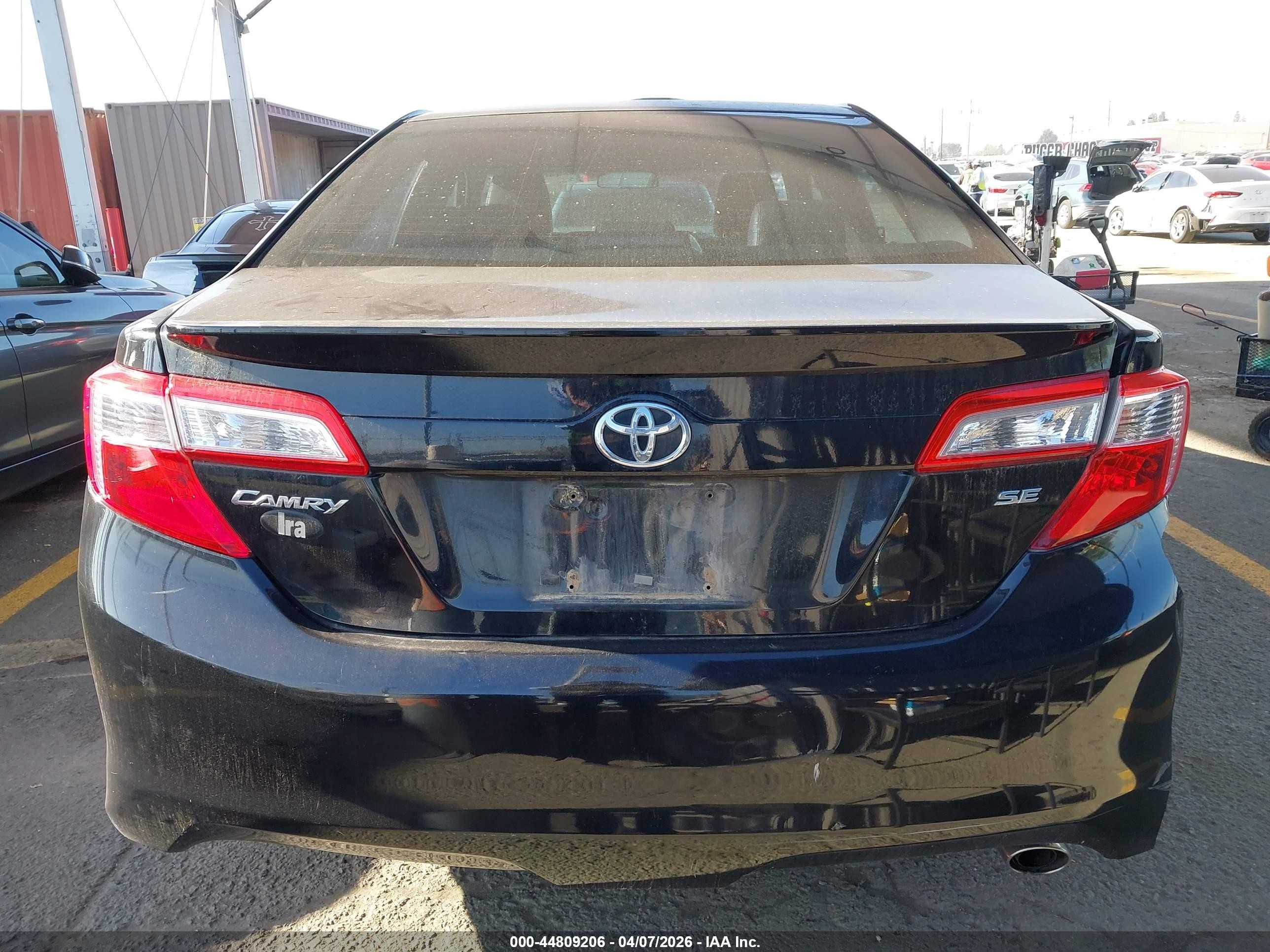 2012 Toyota Camry Se Черный vin: 4T1BF1FK5CU124019