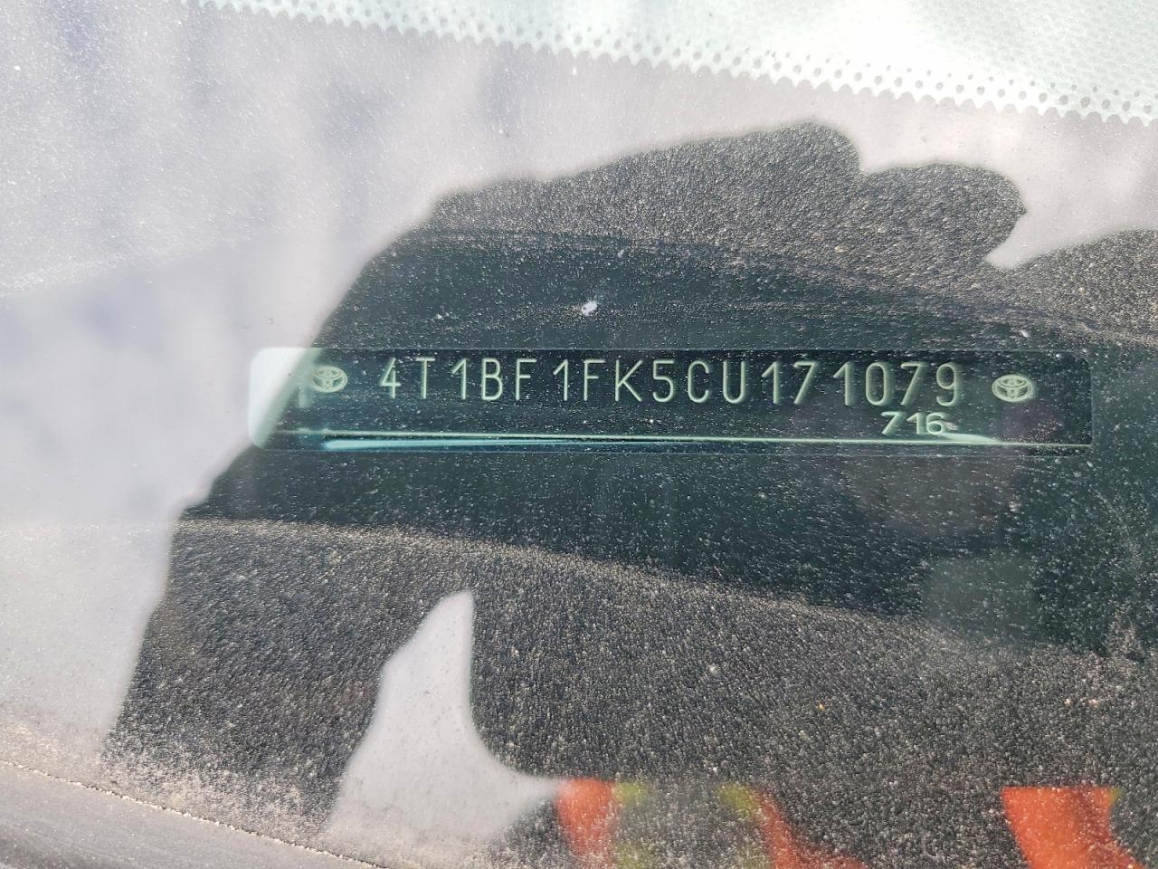 2012 Toyota Camry Xle Charcoal vin: 4T1BF1FK5CU171079