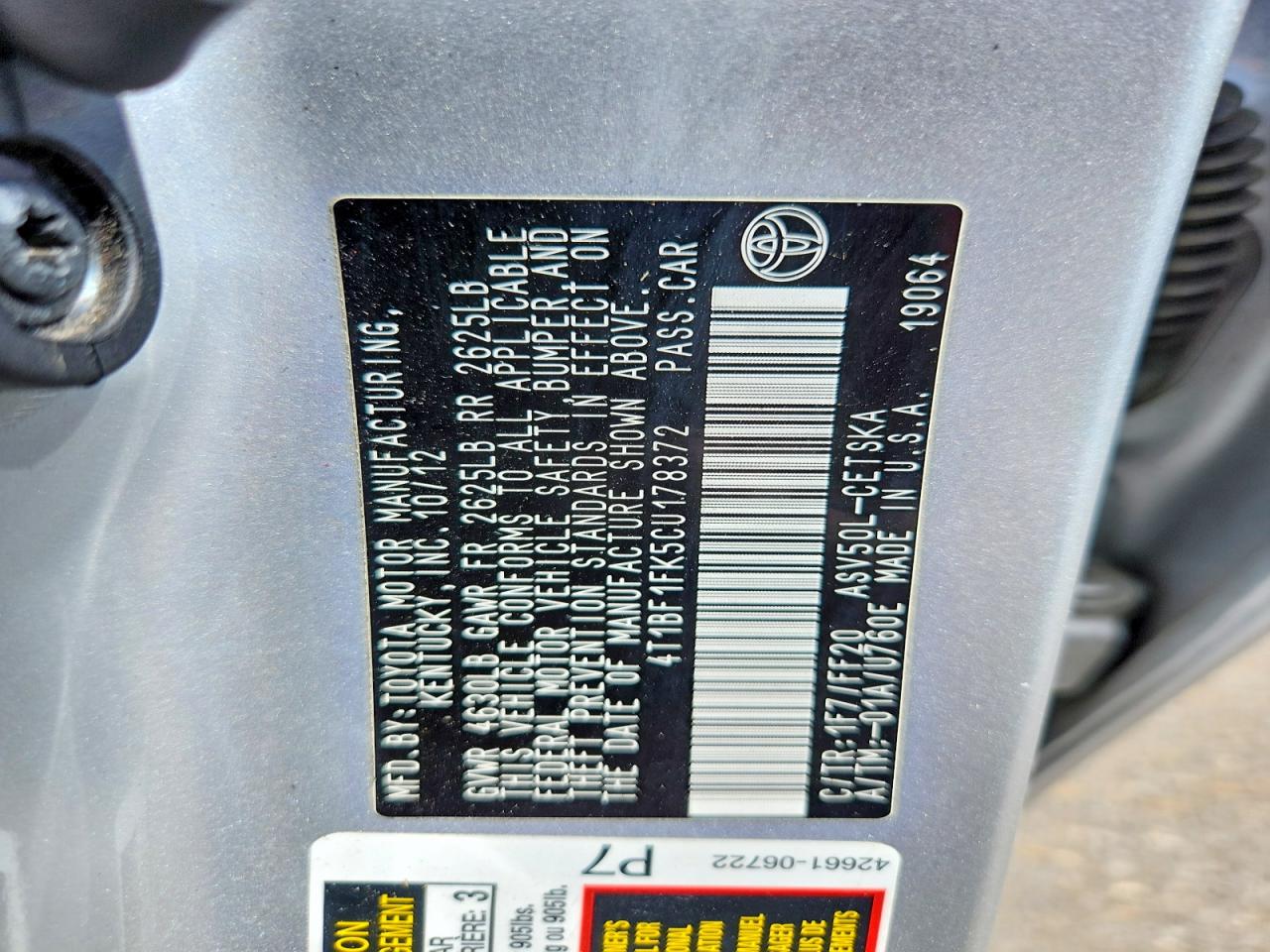 2012 Toyota Camry Se Silver vin: 4T1BF1FK5CU178372