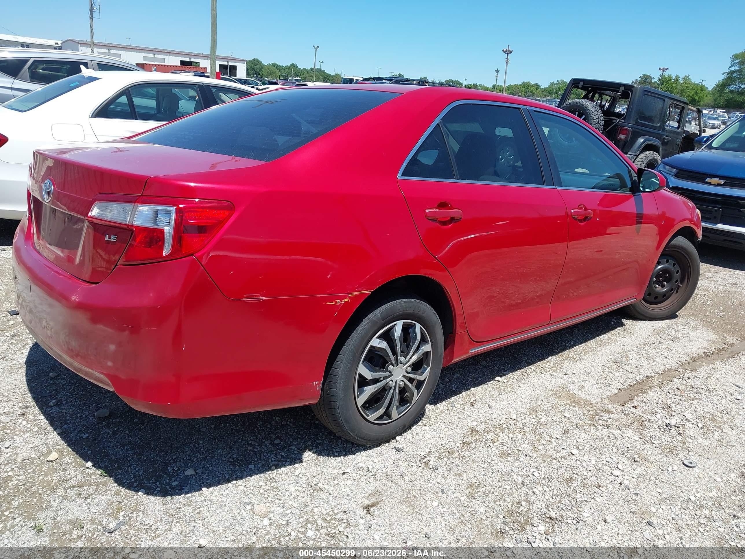 2012 Toyota Camry Le Красный vin: 4T1BF1FK5CU519219