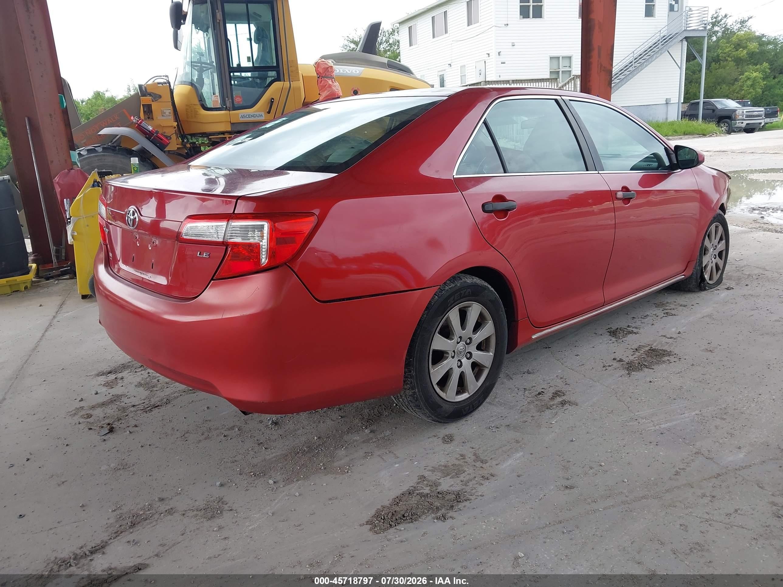 2012 Toyota Camry Le Red vin: 4T1BF1FK5CU520287