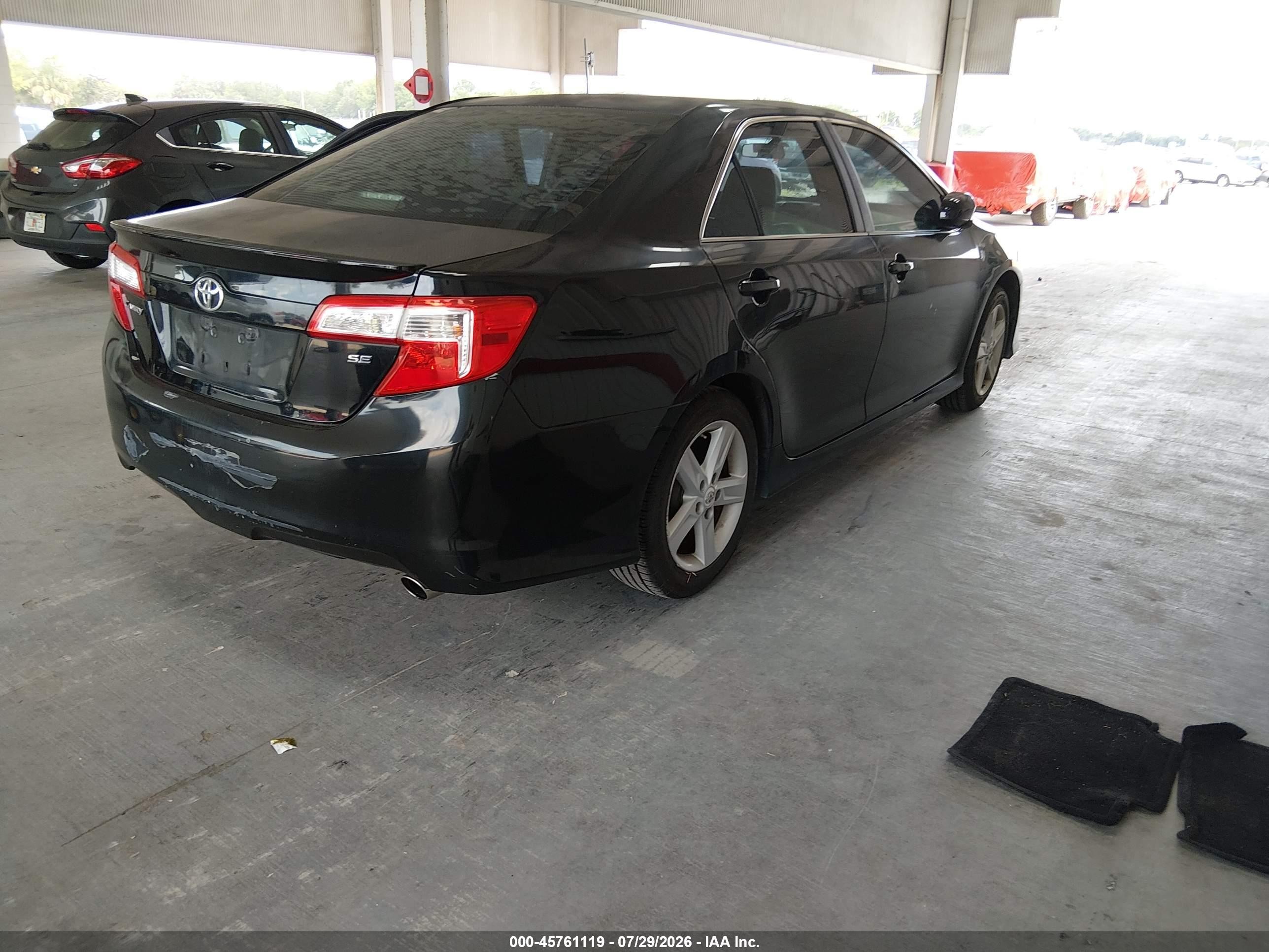 2012 Toyota Camry Se Black vin: 4T1BF1FK5CU534397