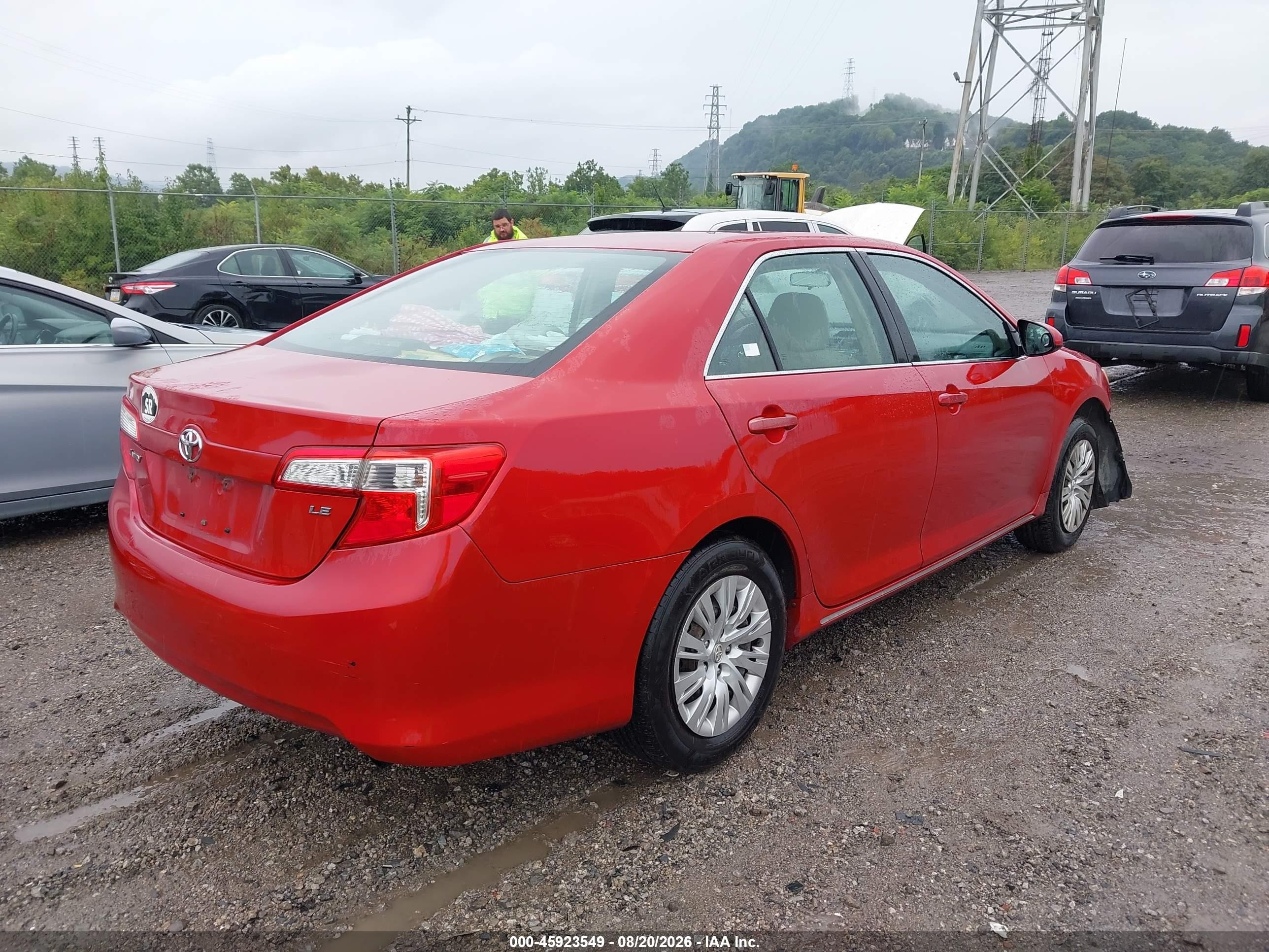 2012 Toyota Camry Le Red vin: 4T1BF1FK5CU549448