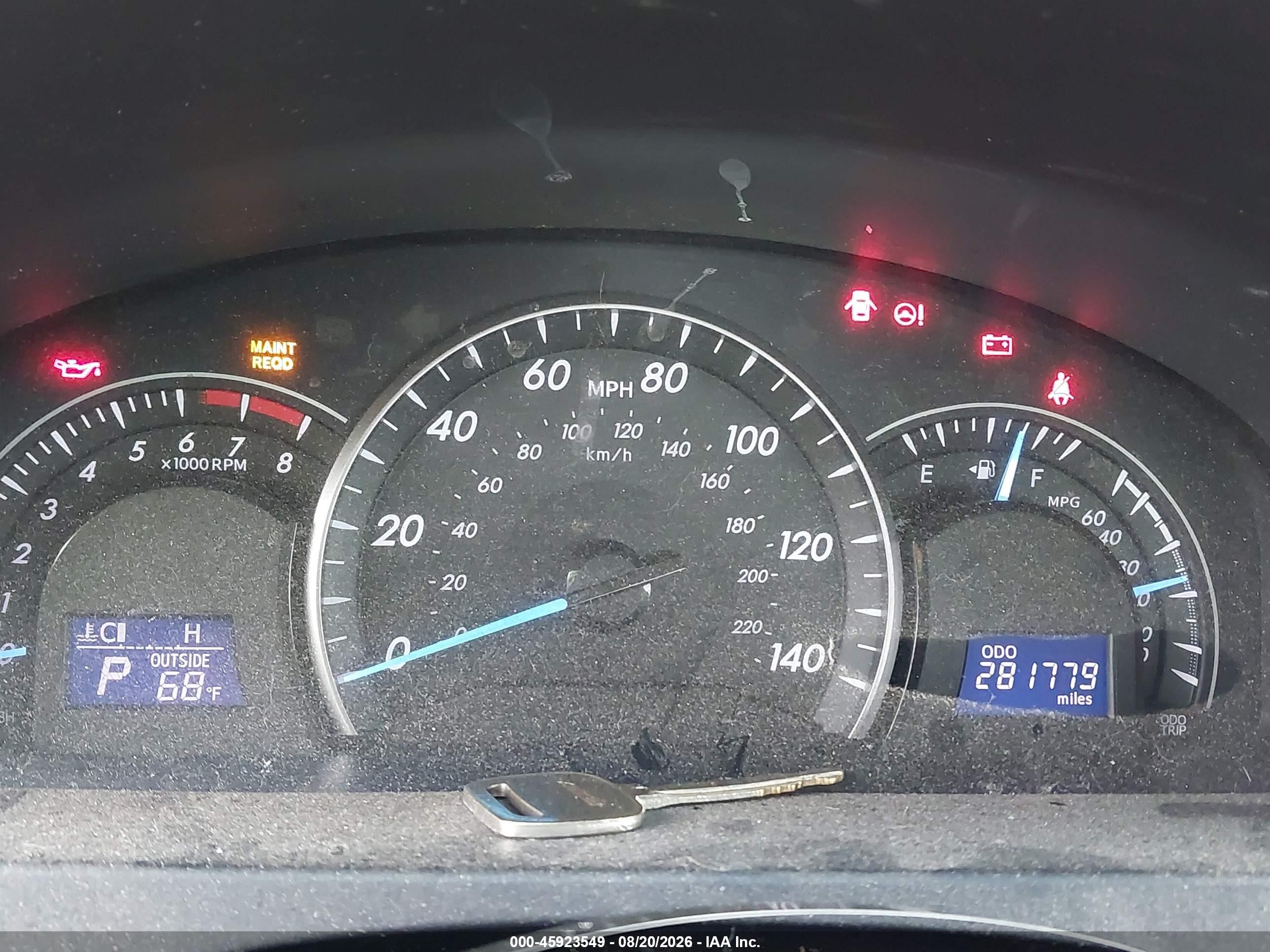 2012 Toyota Camry Le Red vin: 4T1BF1FK5CU549448
