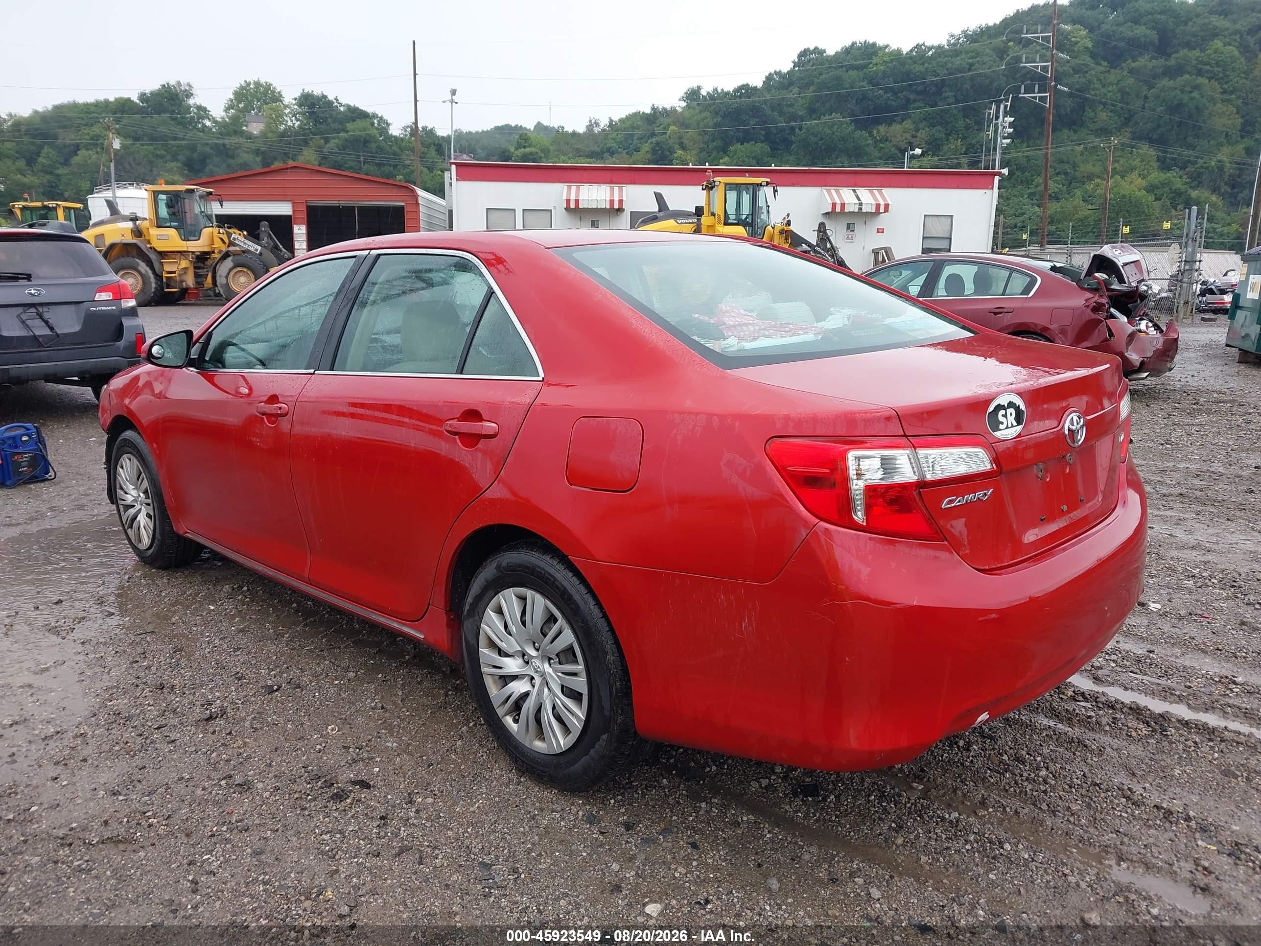 2012 Toyota Camry Le Red vin: 4T1BF1FK5CU549448