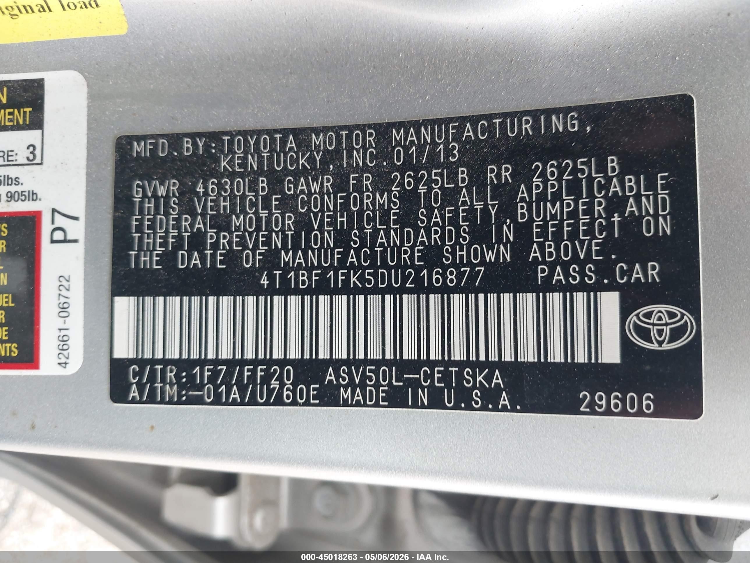 2013 Toyota Camry Se Серебряный vin: 4T1BF1FK5DU216877