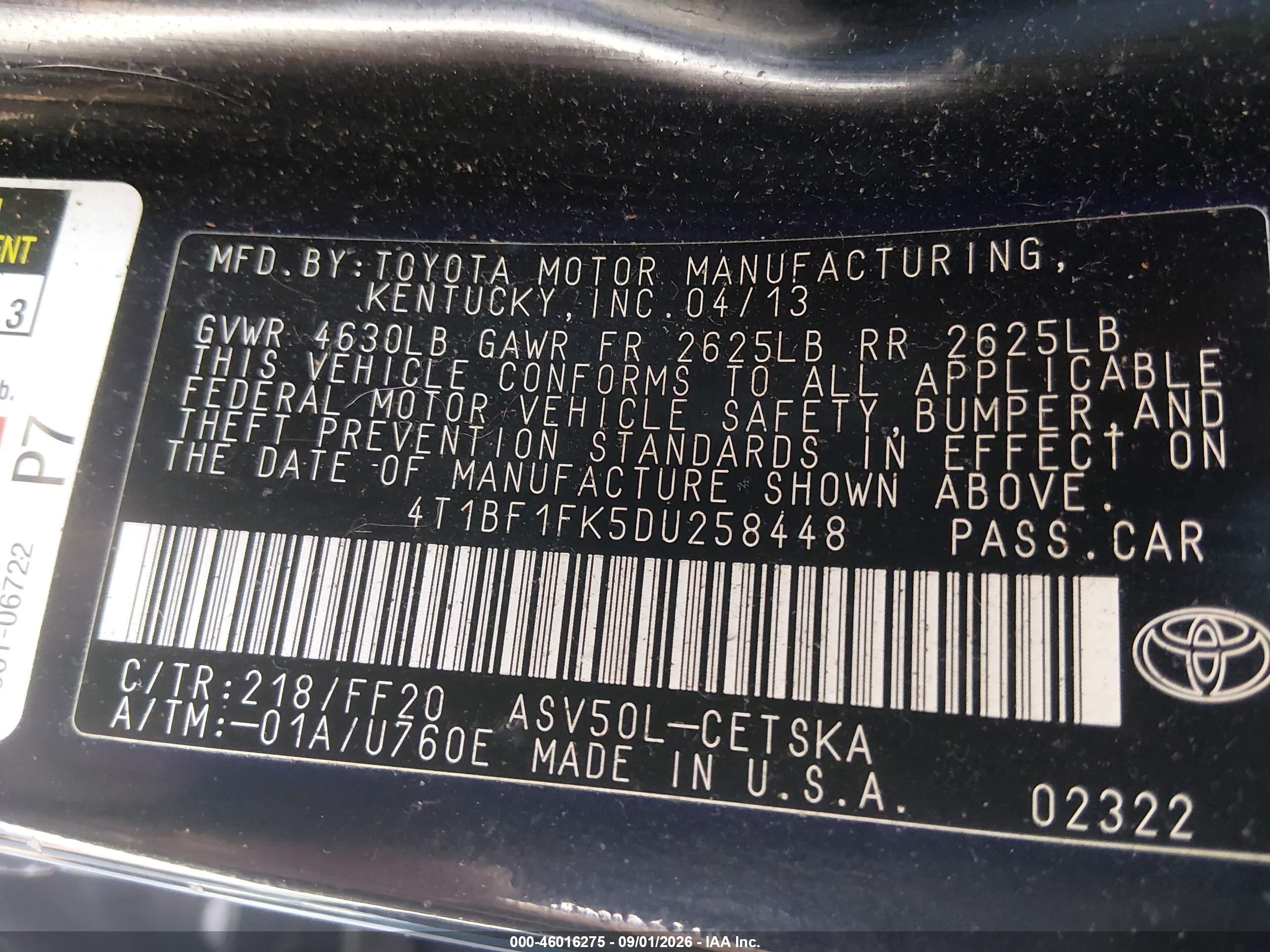 2013 Toyota Camry Se Black vin: 4T1BF1FK5DU258448