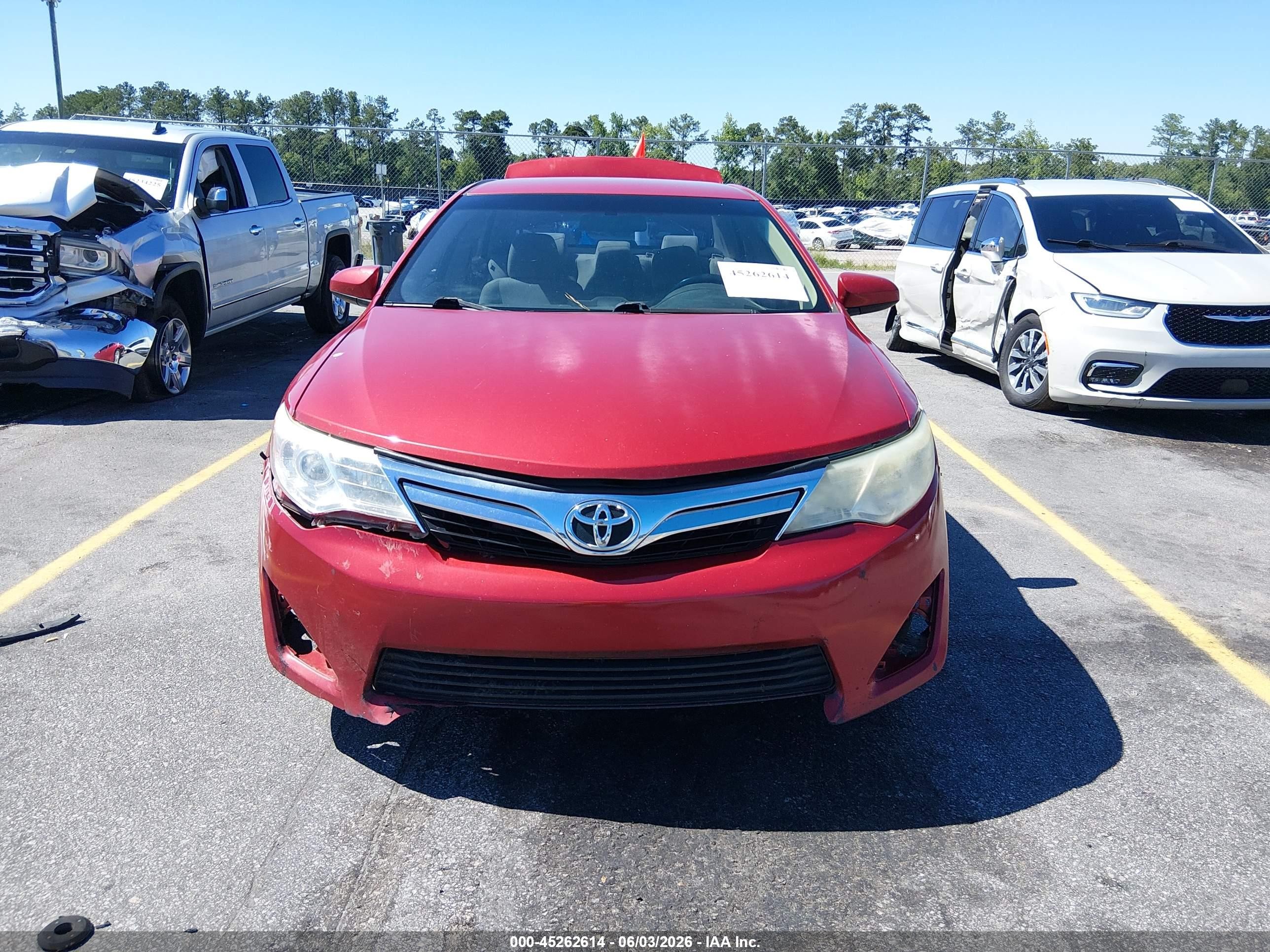 2013 Toyota Camry Le Красный vin: 4T1BF1FK5DU654430