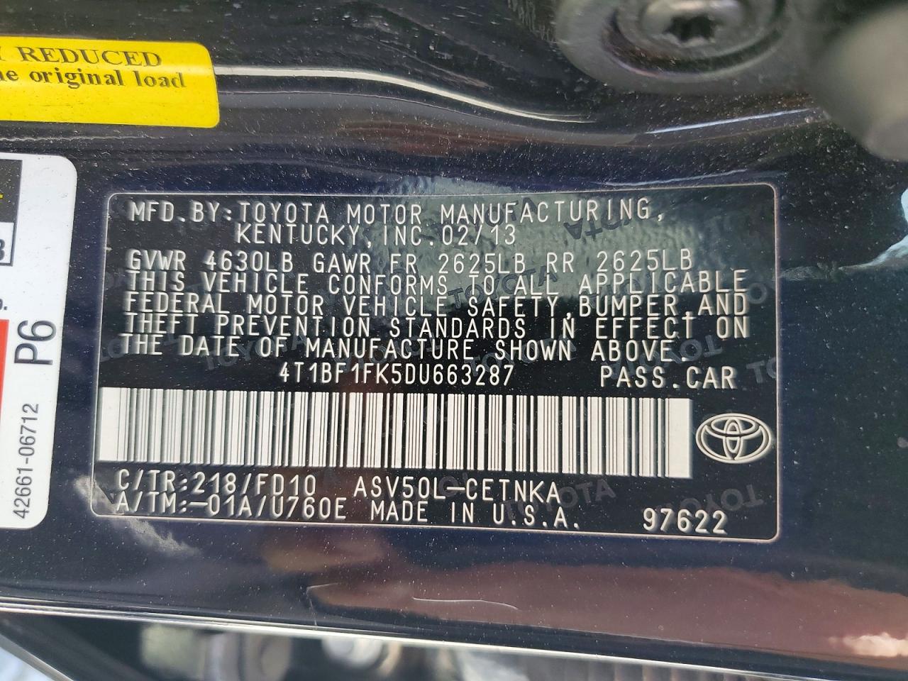 2013 Toyota Camry Le Черный vin: 4T1BF1FK5DU663287