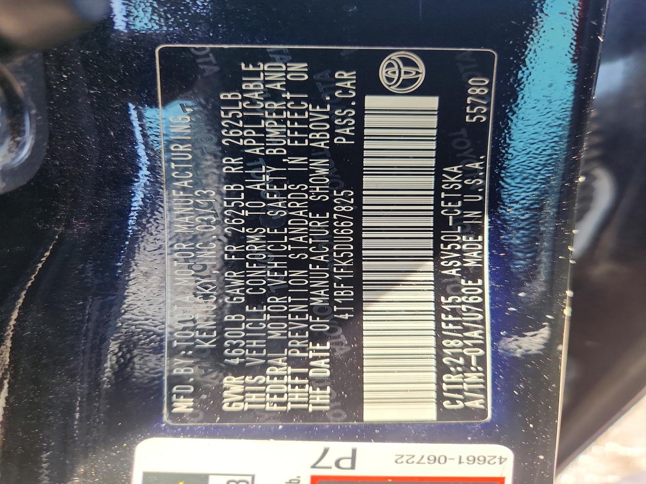 2013 Toyota Camry Se Черный vin: 4T1BF1FK5DU667825