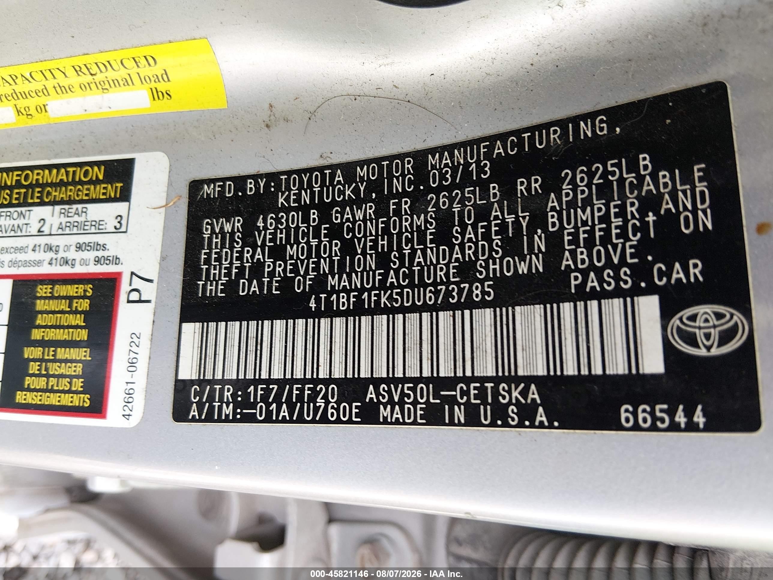 2013 Toyota Camry Se Silver vin: 4T1BF1FK5DU673785