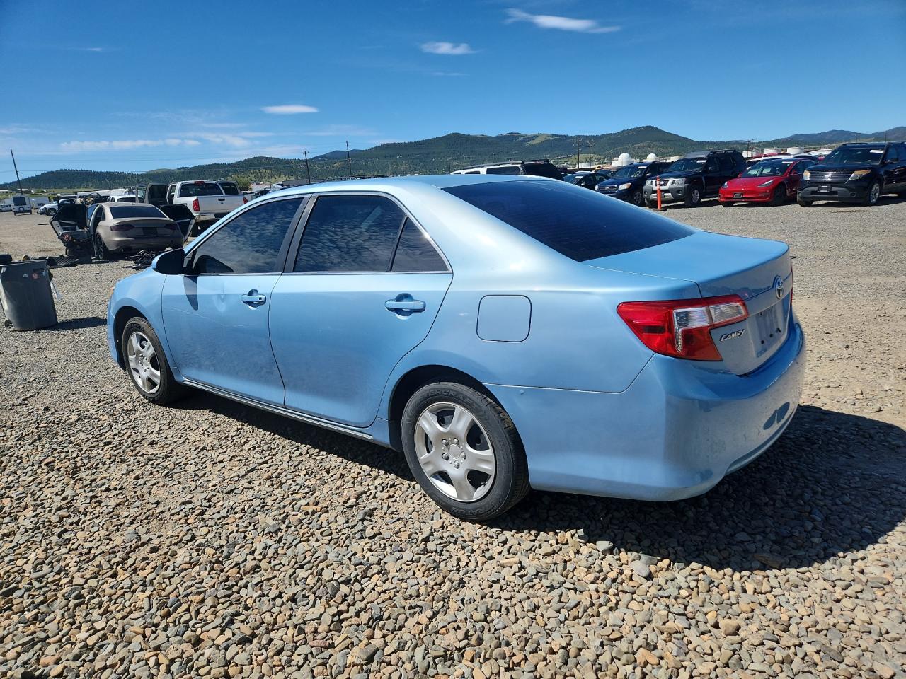 2013 Toyota Camry Le Blue vin: 4T1BF1FK5DU693552 Damage: Left Qtr Panel, Dent(S) W/ Paint Dmg, 1/2 To 1 Inch