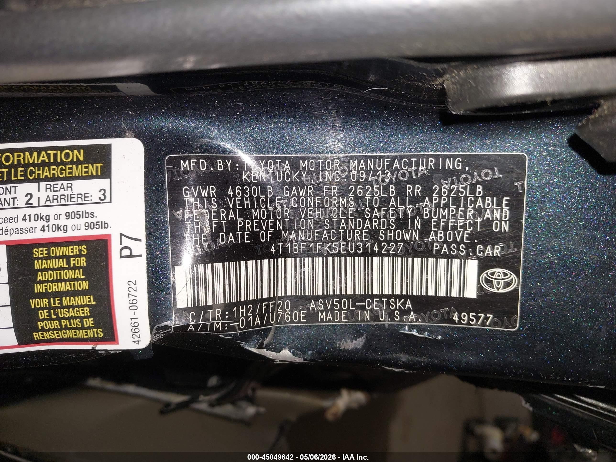 2014 Toyota Camry Se Dark Blue vin: 4T1BF1FK5EU314227